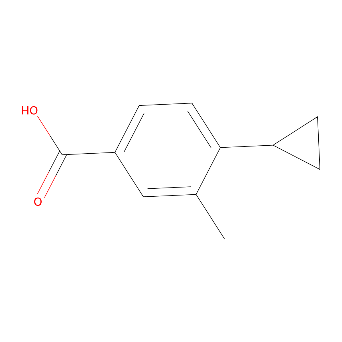 4-Cyclopropyl-3-methylbenzoic acid molecular structure, CAS 1252903-13-1