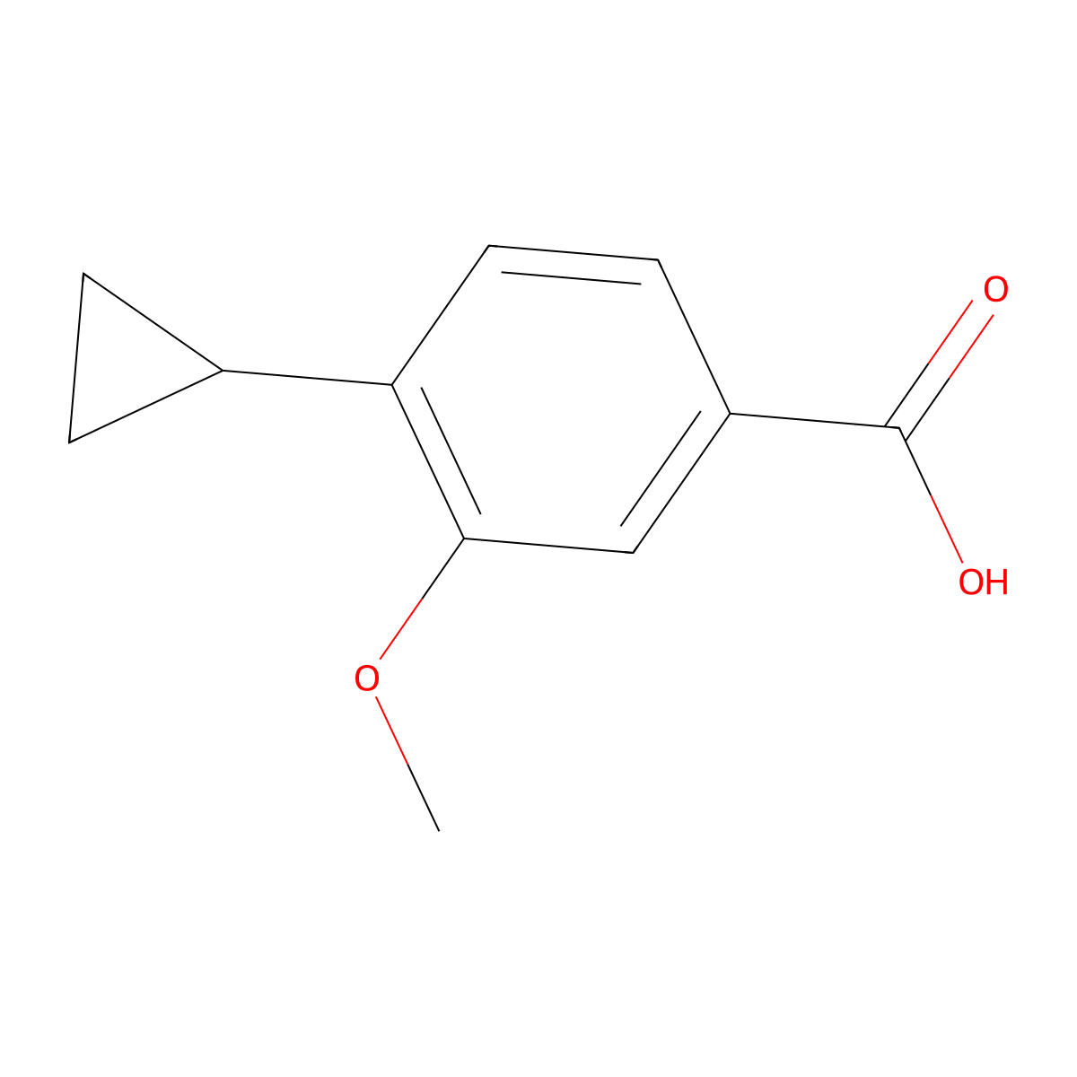 4-Cyclopropyl-3-methoxybenzoic acid molecular structure, CAS 1252903-19-7