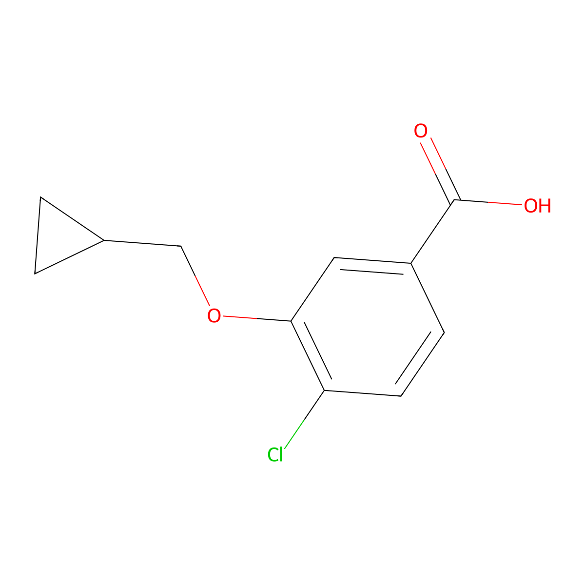 4-Chloro-3-(cyclopropylmethoxy)benzoic acid molecular structure, CAS 1252903-32-4