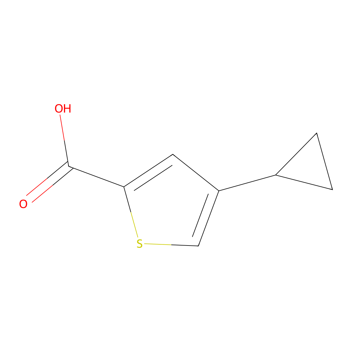 4-Cyclopropylthiophene-2-carboxylic acid molecular structure, CAS 1252903-38-0