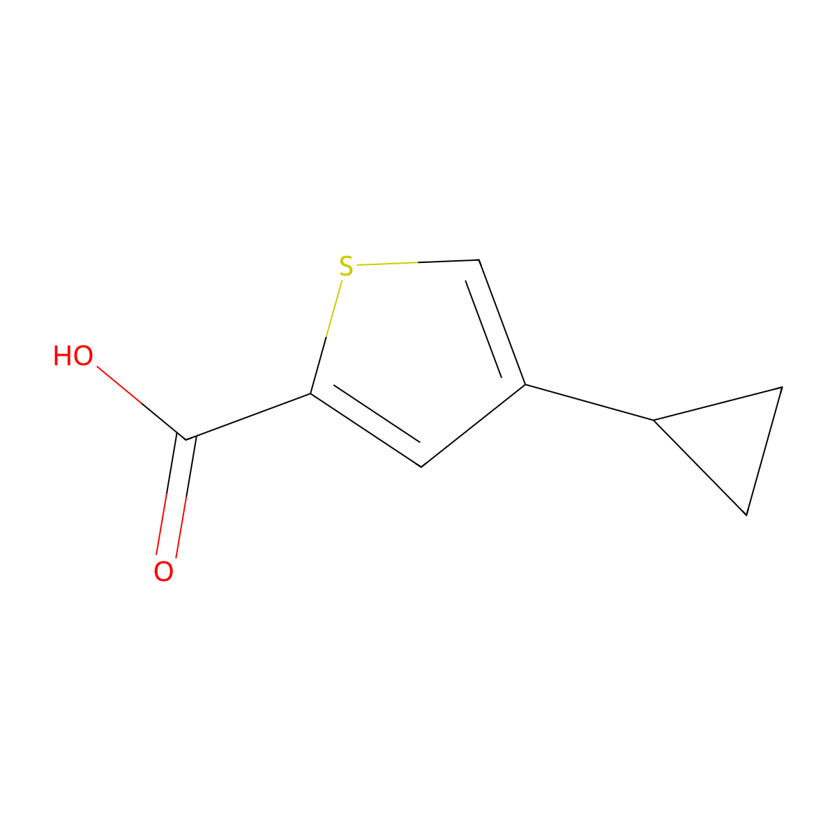 4-Cyclopropylthiophene-2-carboxylic acid molecular structure, CAS 1252903-38-0