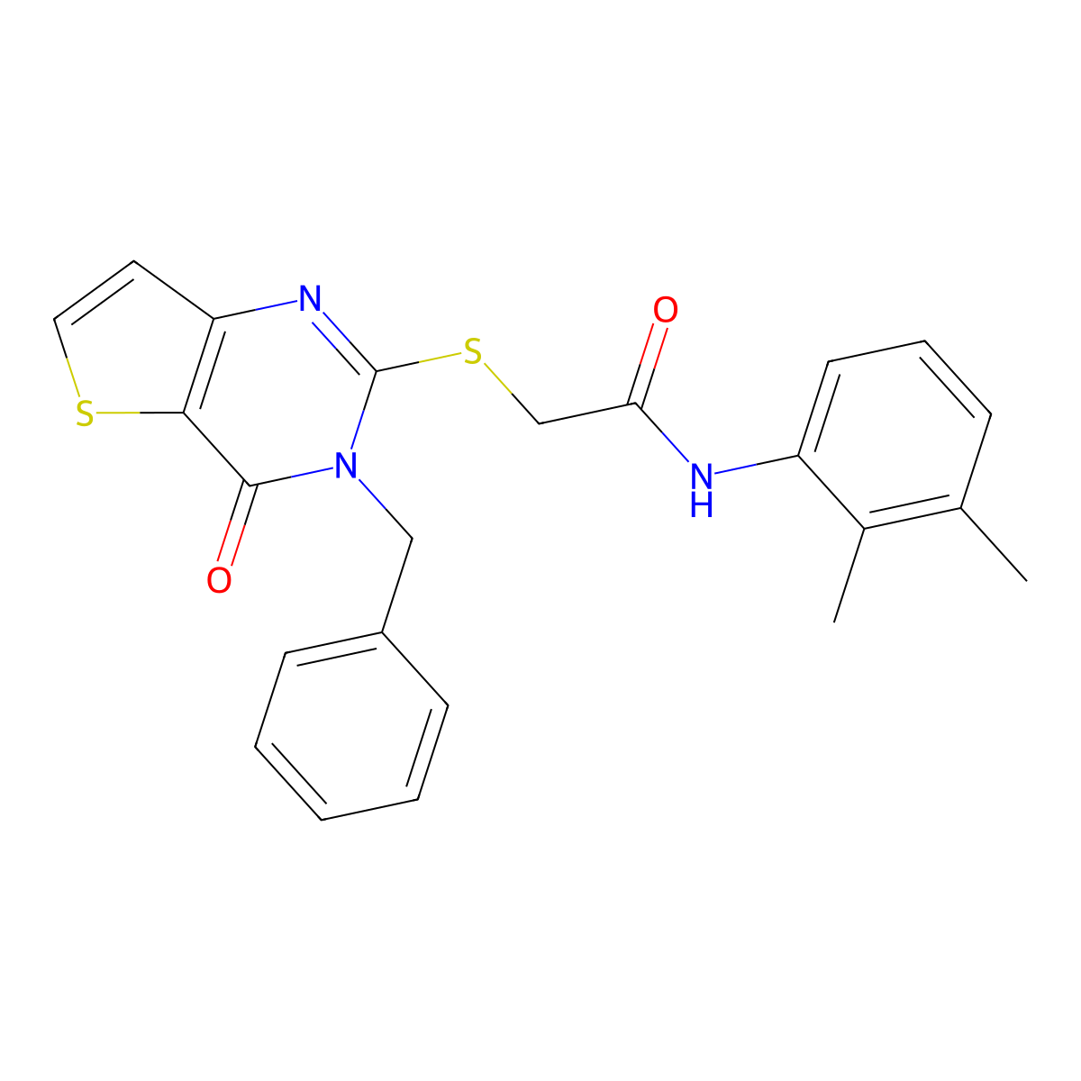 2-({3-benzyl-4-oxo-3H,4H-thieno[3,2-d]pyrimidin-2-yl}sulfanyl)-N-(2,3-dimethylphenyl)acetamide molecular structure, CAS 1252903-44-8