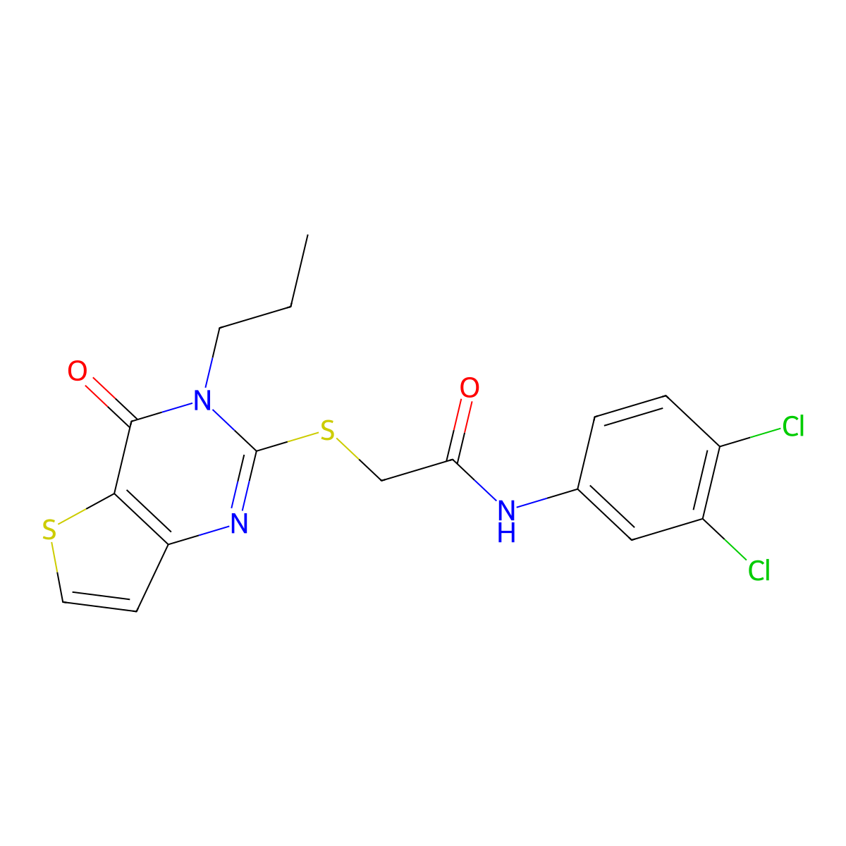N-(3,4-dichlorophenyl)-2-({4-oxo-3-propyl-3H,4H-thieno[3,2-d]pyrimidin-2-yl}sulfanyl)acetamide molecular structure, CAS 1252903-48-2