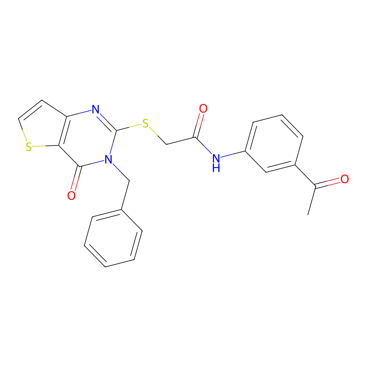 N-(3-acetylphenyl)-2-({3-benzyl-4-oxo-3H,4H-thieno[3,2-d]pyrimidin-2-yl}sulfanyl)acetamide molecular structure, CAS 1252904-01-0