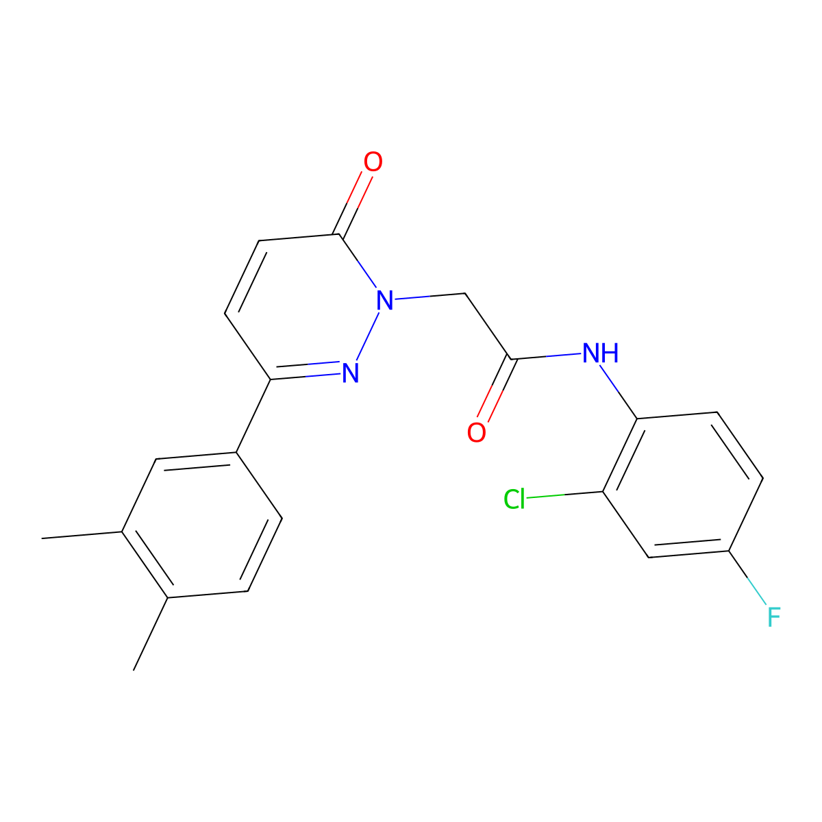 N-(2-chloro-4-fluorophenyl)-2-(3-(3,4-dimethylphenyl)-6-oxopyridazin-1(6H)-yl)acetamide molecular structure, CAS 1252905-93-3