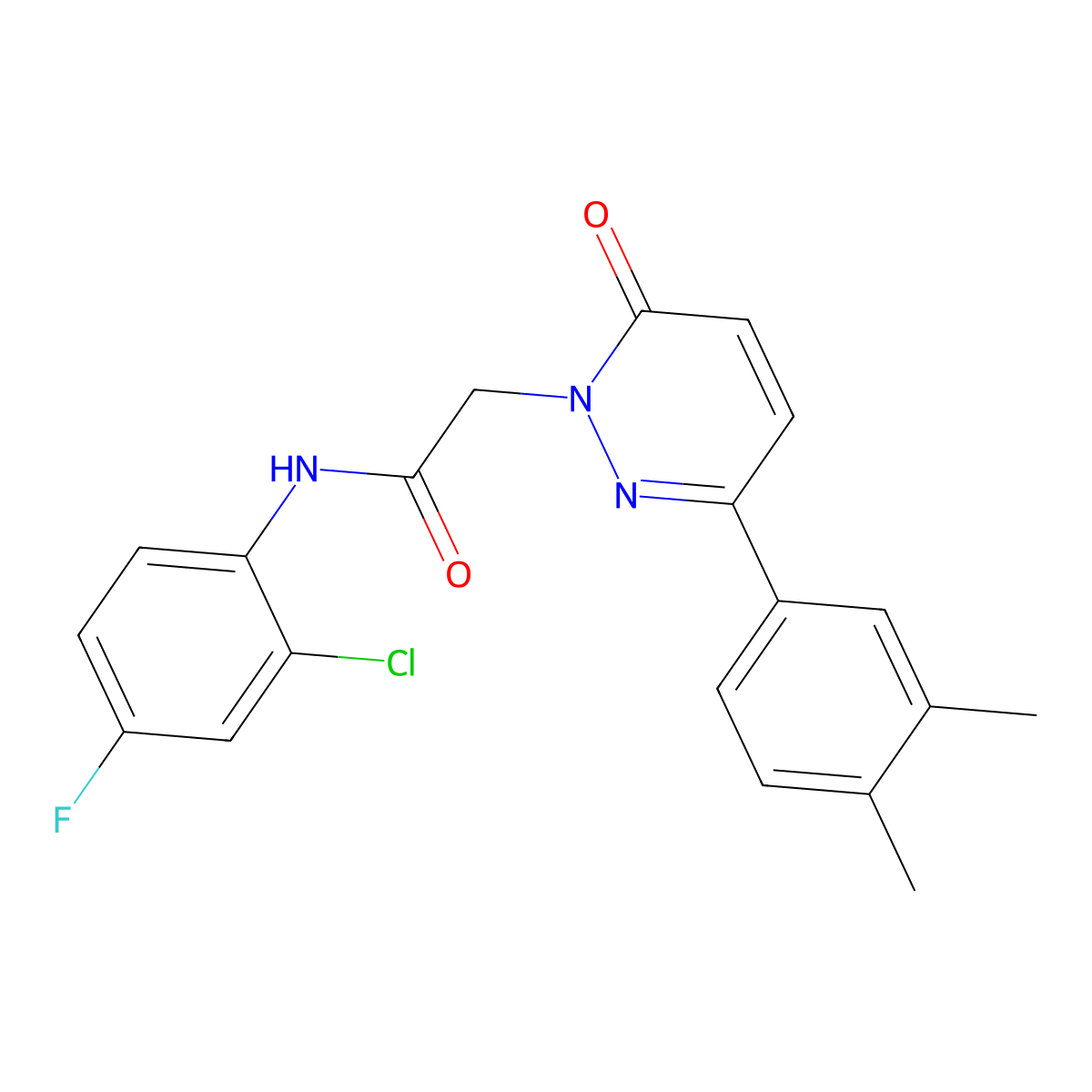 N-(2-chloro-4-fluorophenyl)-2-(3-(3,4-dimethylphenyl)-6-oxopyridazin-1(6H)-yl)acetamide molecular structure, CAS 1252905-93-3