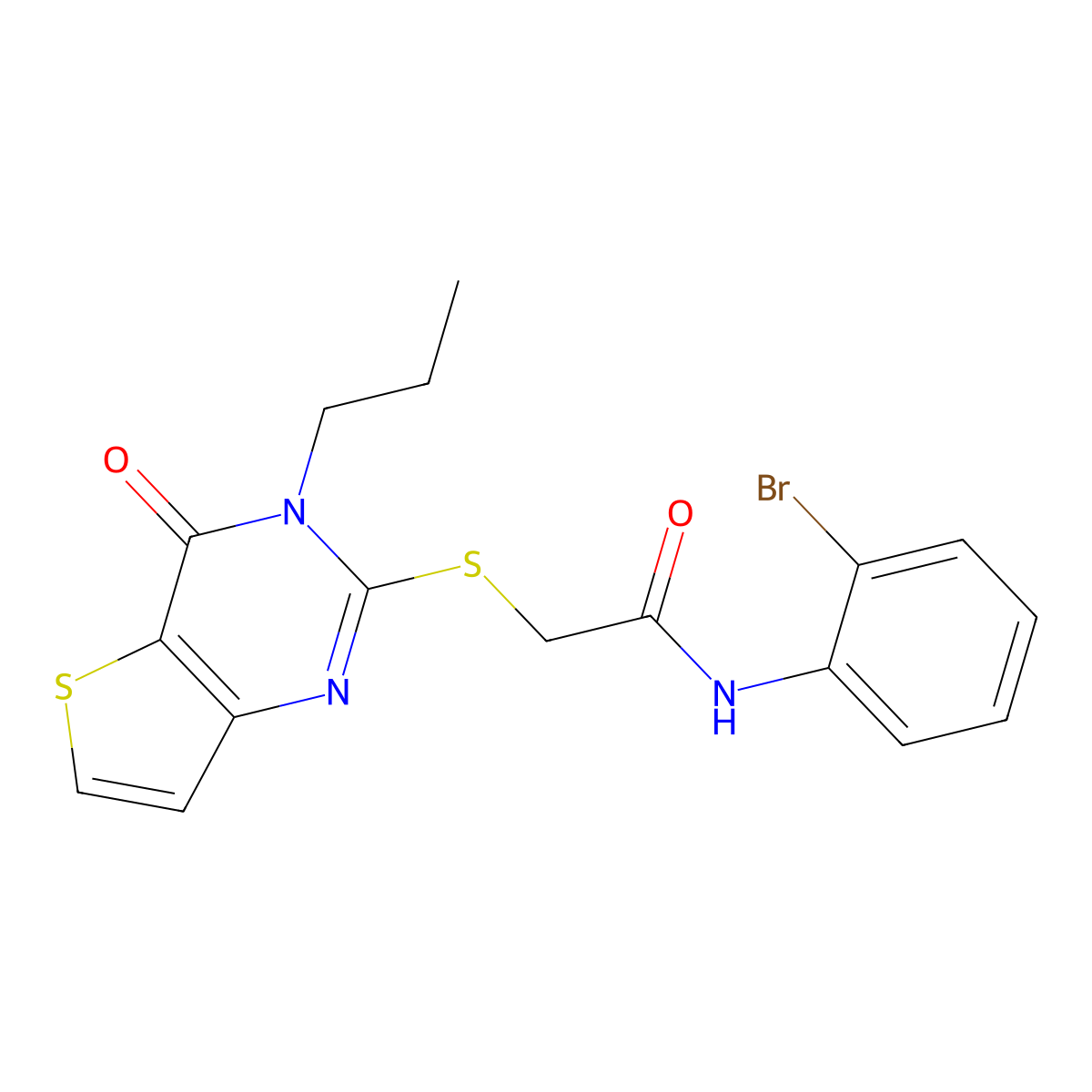N-(2-bromophenyl)-2-({4-oxo-3-propyl-3H,4H-thieno[3,2-d]pyrimidin-2-yl}sulfanyl)acetamide molecular structure, CAS 1252906-03-8