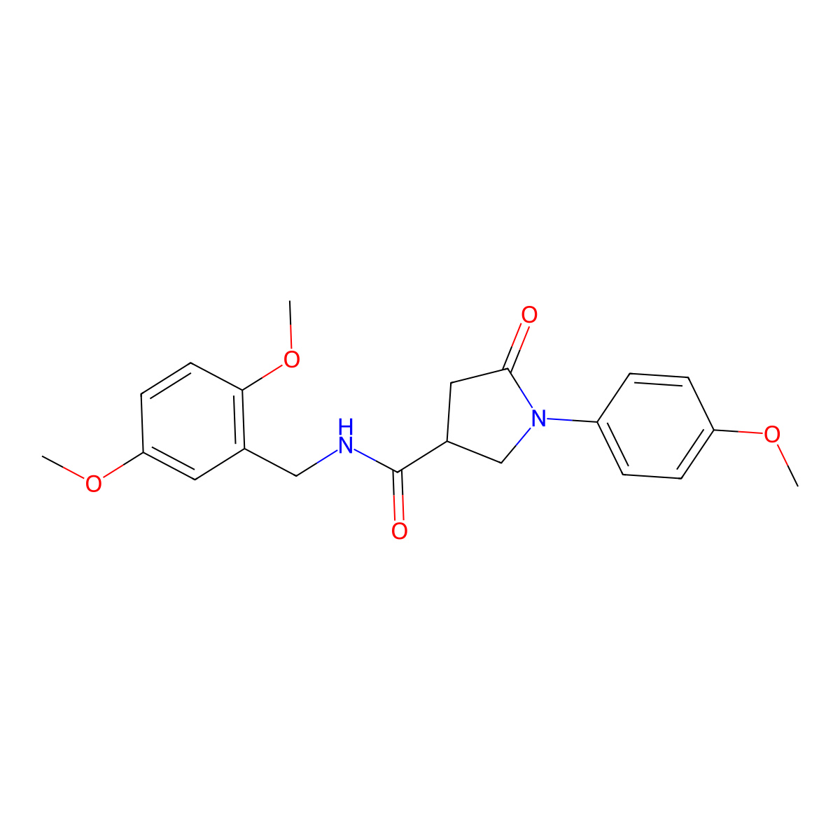 N-[(2,5-dimethoxyphenyl)methyl]-1-(4-methoxyphenyl)-5-oxopyrrolidine-3-carboxamide molecular structure, CAS 1252906-94-7