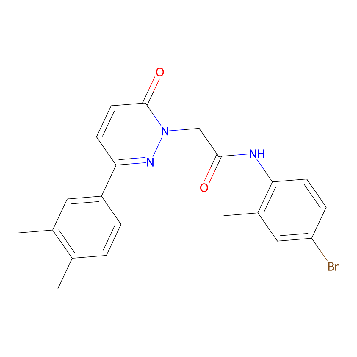 N-(4-bromo-2-methylphenyl)-2-(3-(3,4-dimethylphenyl)-6-oxopyridazin-1(6H)-yl)acetamide molecular structure, CAS 1252909-90-2