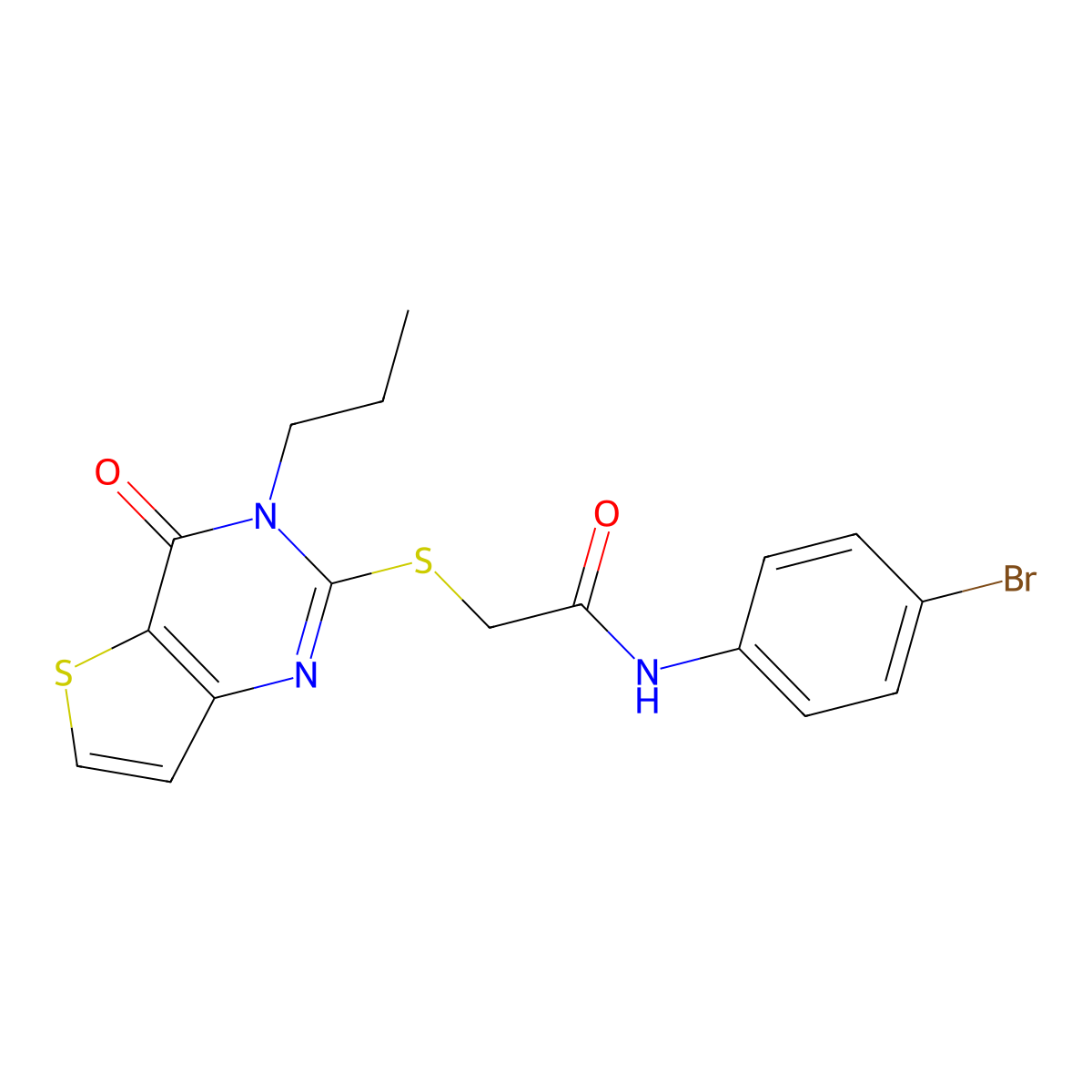 N-(4-bromophenyl)-2-({4-oxo-3-propyl-3H,4H-thieno[3,2-d]pyrimidin-2-yl}sulfanyl)acetamide molecular structure, CAS 1252909-99-1