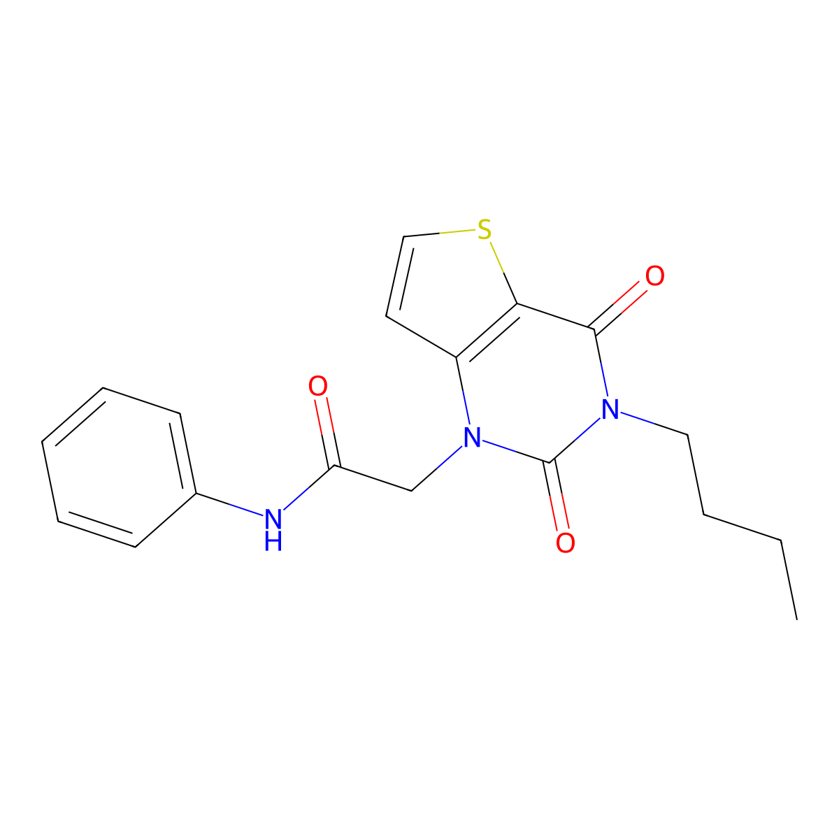 2-(3-butyl-2,4-dioxo-3,4-dihydrothieno[3,2-d]pyrimidin-1(2H)-yl)-N-phenylacetamide molecular structure, CAS 1252910-19-2