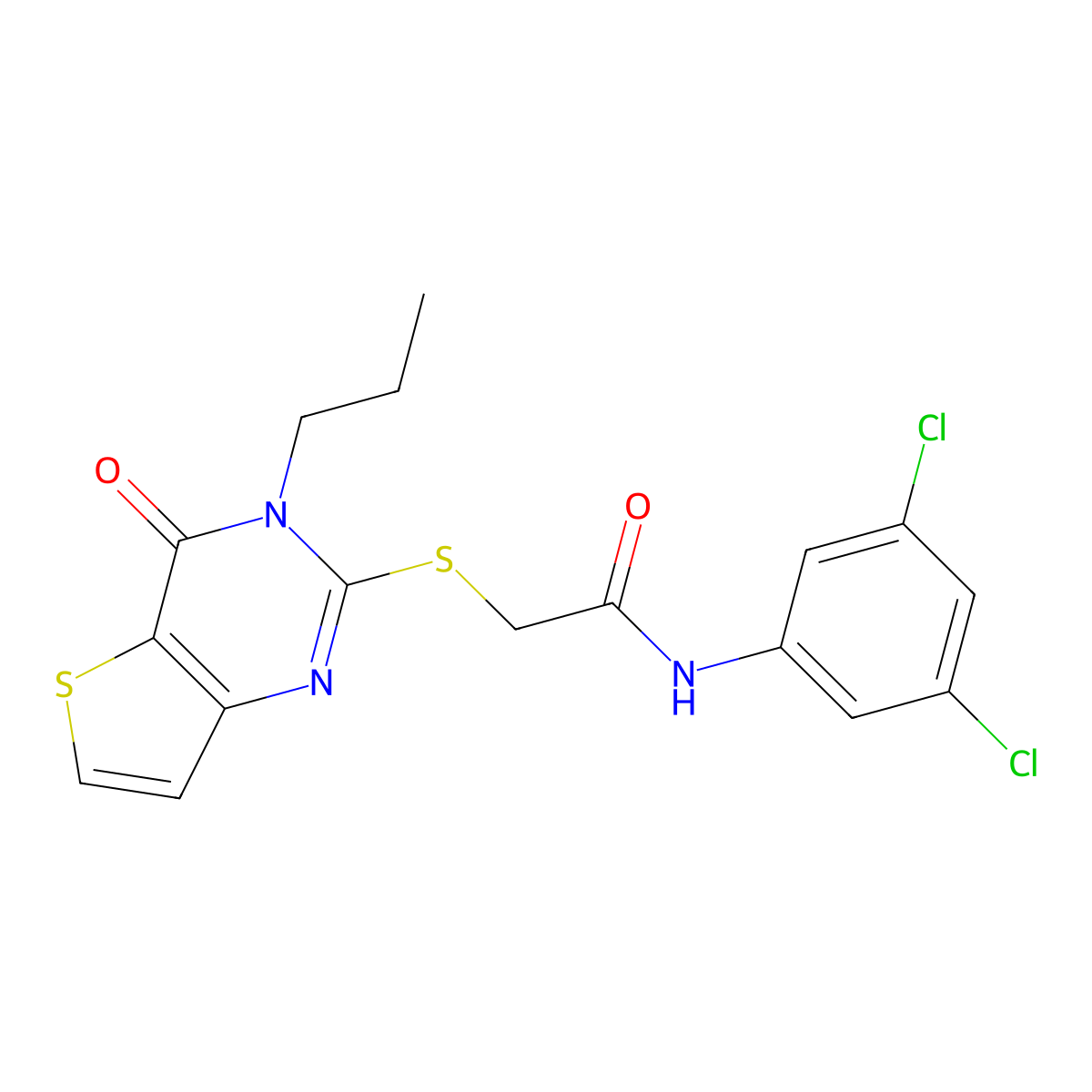 N-(3,5-dichlorophenyl)-2-[(4-oxo-3-propyl-3,4-dihydrothieno[3,2-d]pyrimidin-2-yl)sulfanyl]acetamide molecular structure, CAS 1252910-38-5