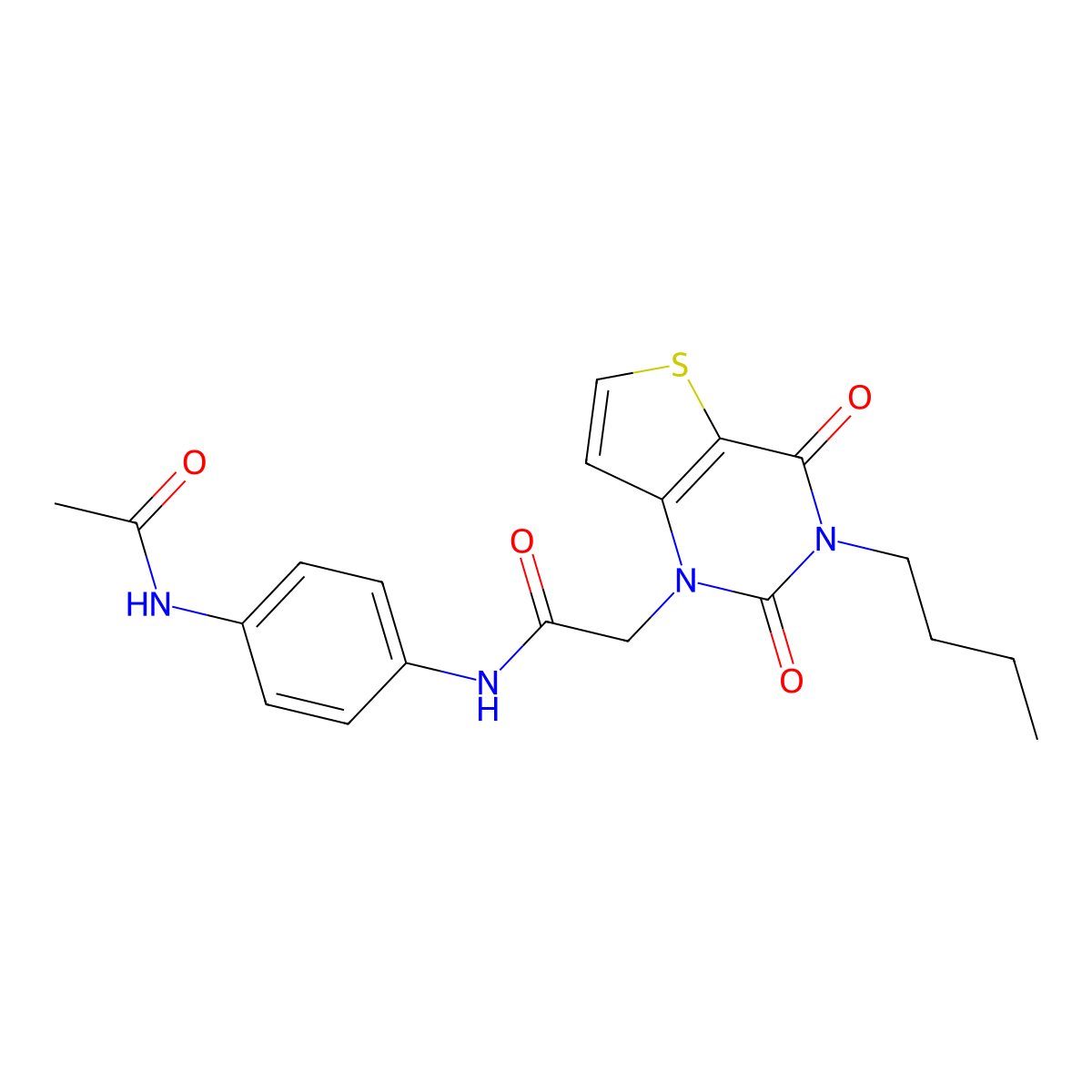 N-[4-(acetylamino)phenyl]-2-(3-butyl-2,4-dioxo-3,4-dihydrothieno[3,2-d]pyrimidin-1(2H)-yl)acetamide molecular structure, CAS 1252910-94-3