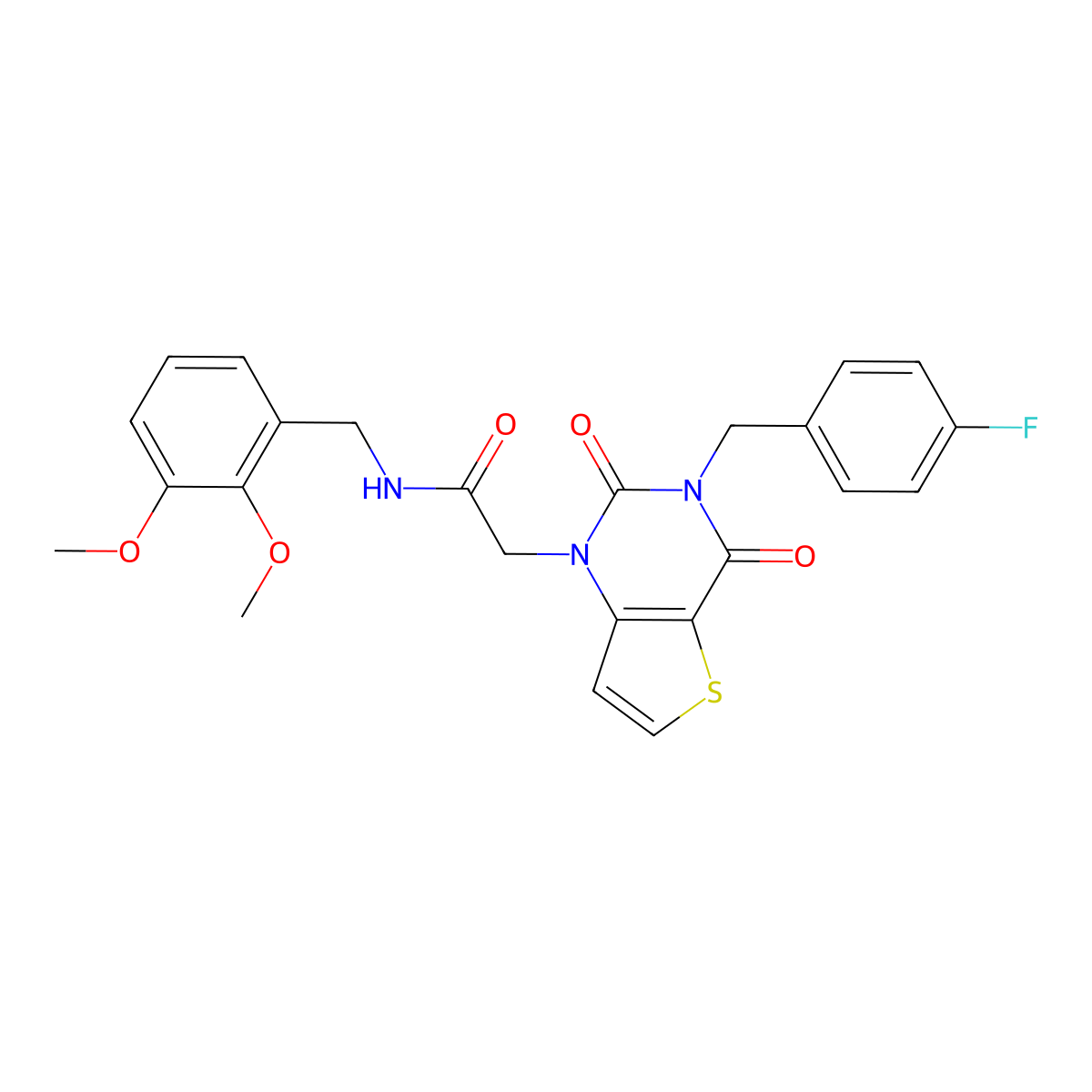 N-(2,3-dimethoxybenzyl)-2-(3-(4-fluorobenzyl)-2,4-dioxo-3,4-dihydrothieno[3,2-d]pyrimidin-1(2H)-yl)acetamide molecular structure, CAS 1252911-53-7