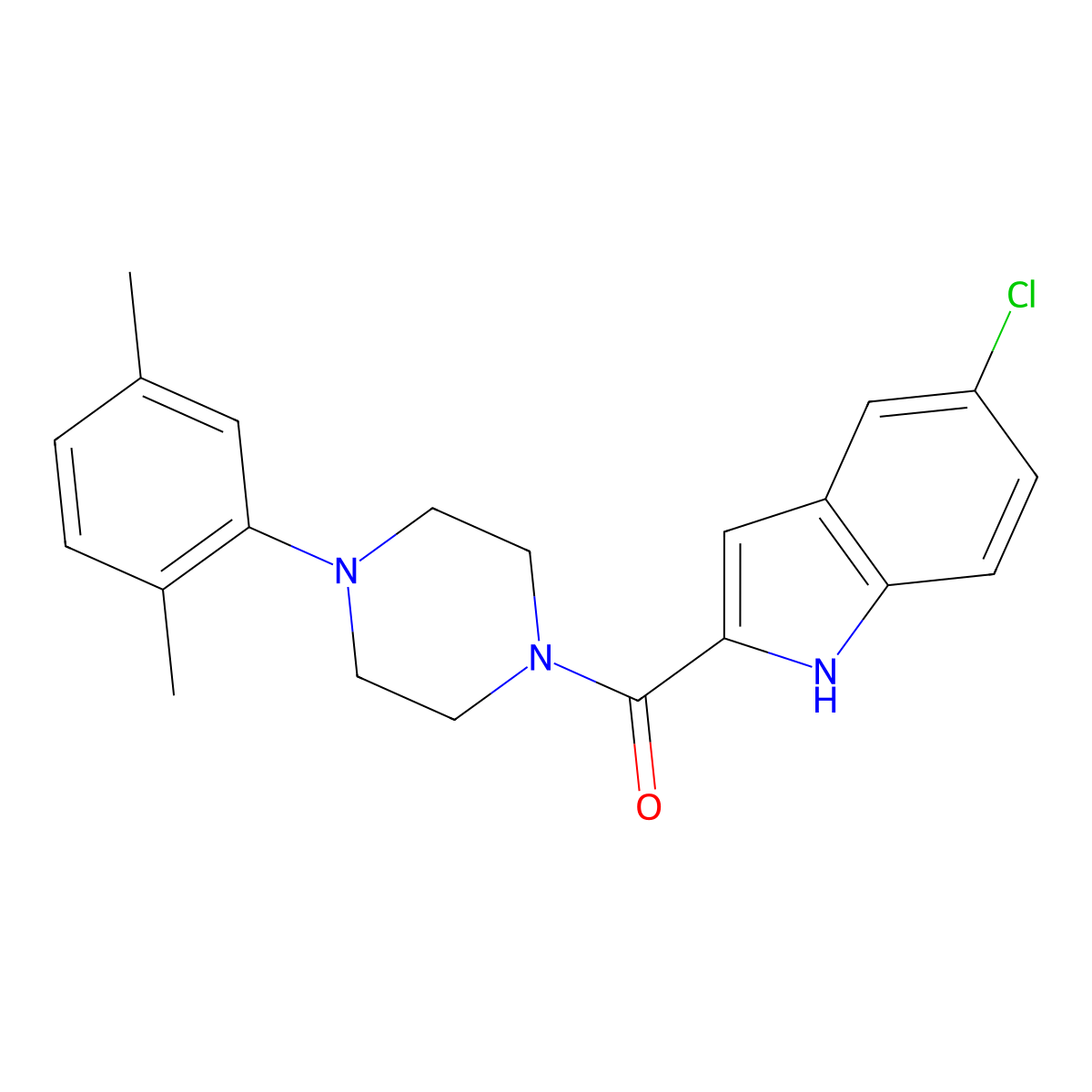 5-chloro-2-[4-(2,5-dimethylphenyl)piperazine-1-carbonyl]-1H-indole molecular structure, CAS 1252912-11-0