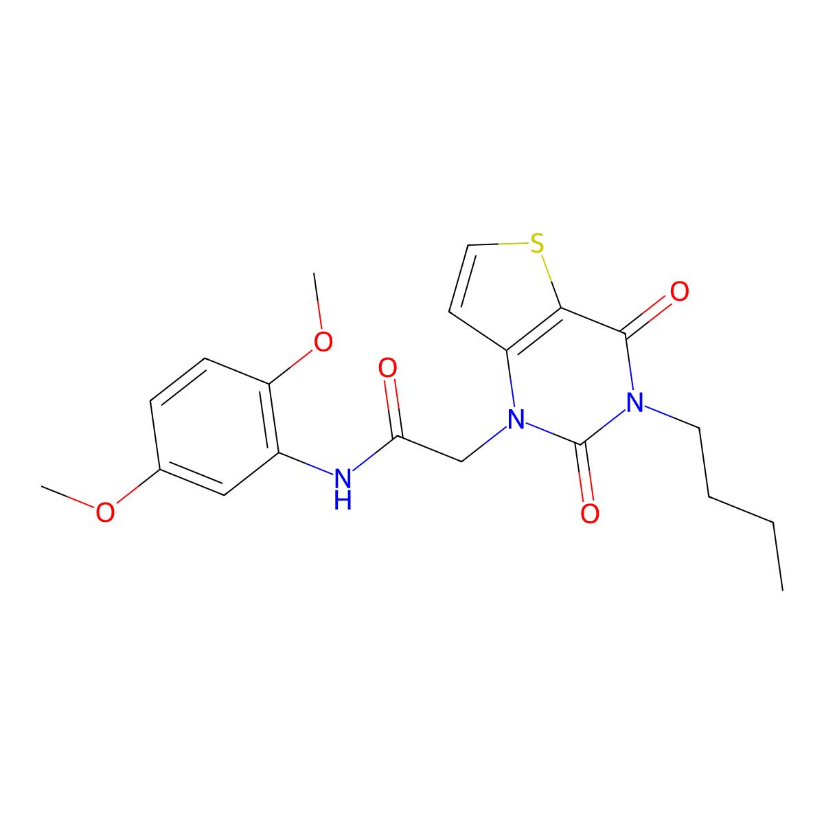 2-(3-butyl-2,4-dioxo-3,4-dihydrothieno[3,2-d]pyrimidin-1(2H)-yl)-N-(2,5-dimethoxyphenyl)acetamide molecular structure, CAS 1252912-27-8