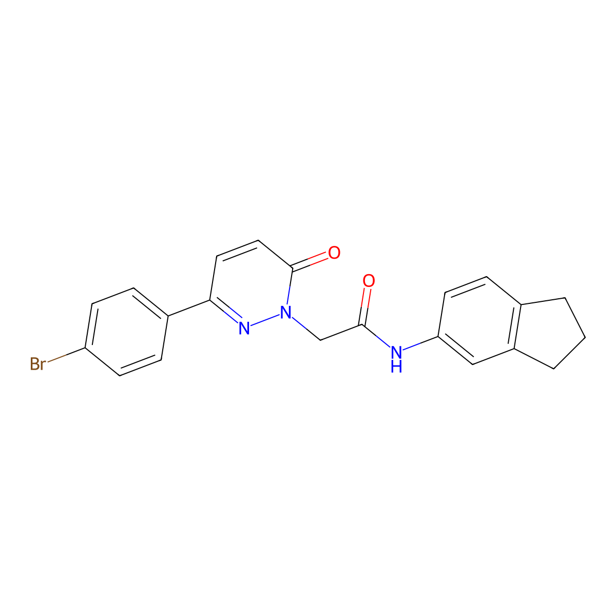 2-(3-(4-bromophenyl)-6-oxopyridazin-1(6H)-yl)-N-(2,3-dihydro-1H-inden-5-yl)acetamide molecular structure, CAS 1252912-87-0