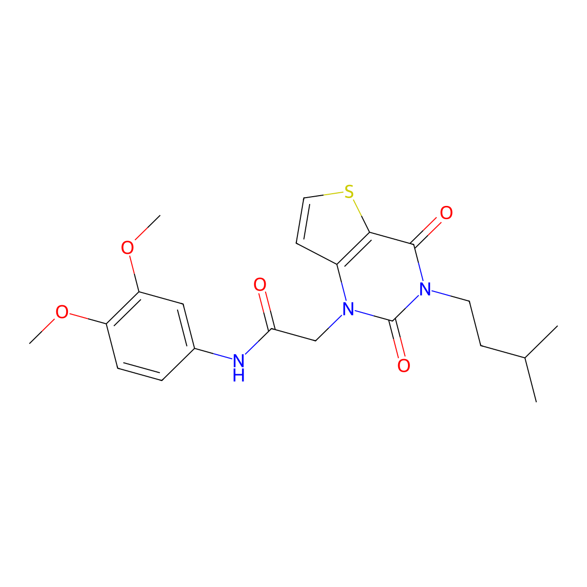 N-(3,4-dimethoxyphenyl)-2-[3-(3-methylbutyl)-2,4-dioxo-1H,2H,3H,4H-thieno[3,2-d]pyrimidin-1-yl]acetamide molecular structure, CAS 1252913-01-1