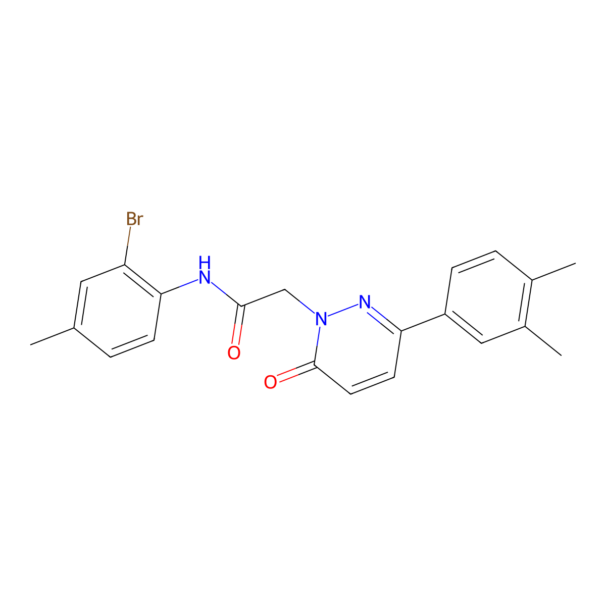 N-(2-bromo-4-methylphenyl)-2-(3-(3,4-dimethylphenyl)-6-oxopyridazin-1(6H)-yl)acetamide molecular structure, CAS 1252913-59-9