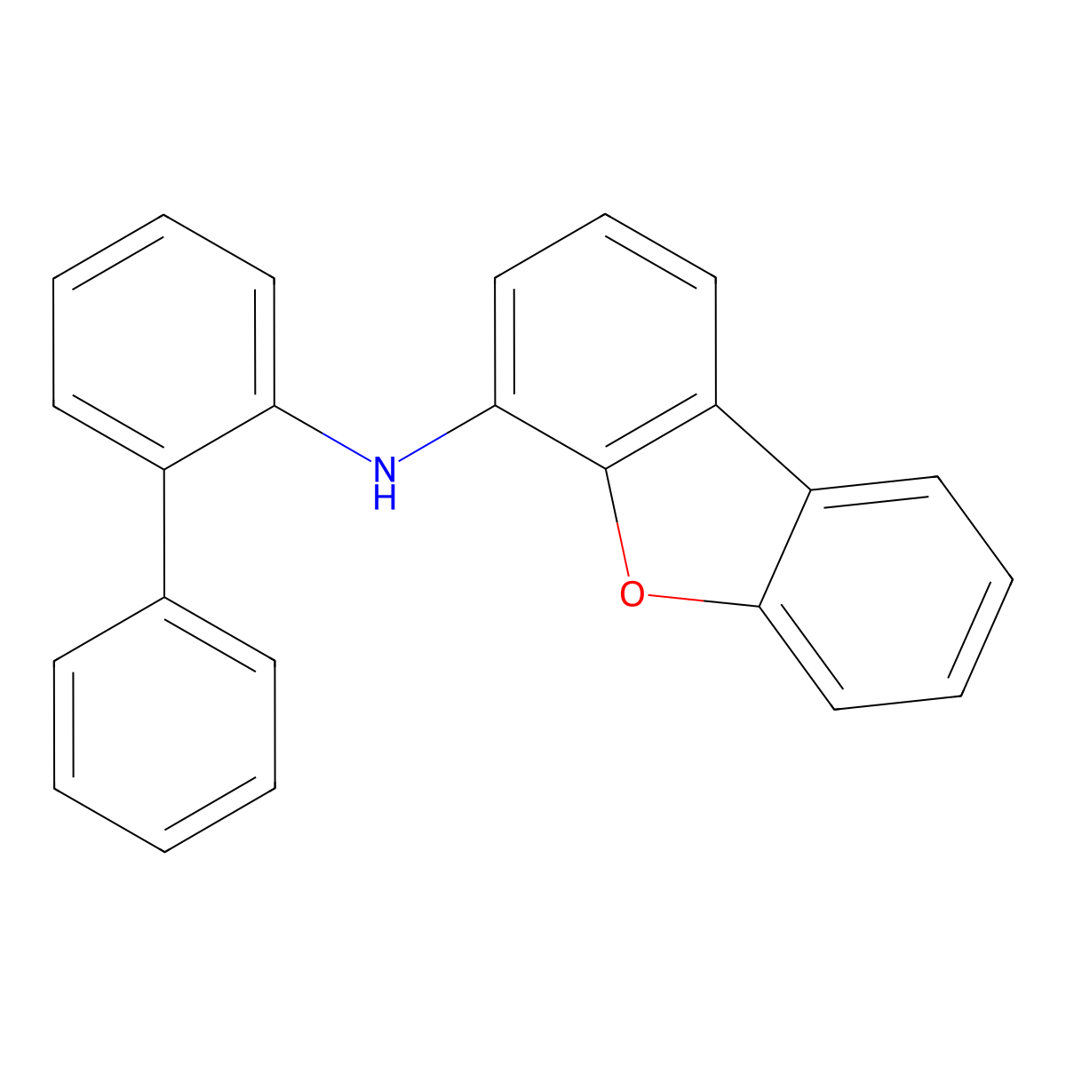 N-[1,1'-Biphenyl]-2-YL-4-dibenzofuranamine molecular structure, CAS 1252914-36-5