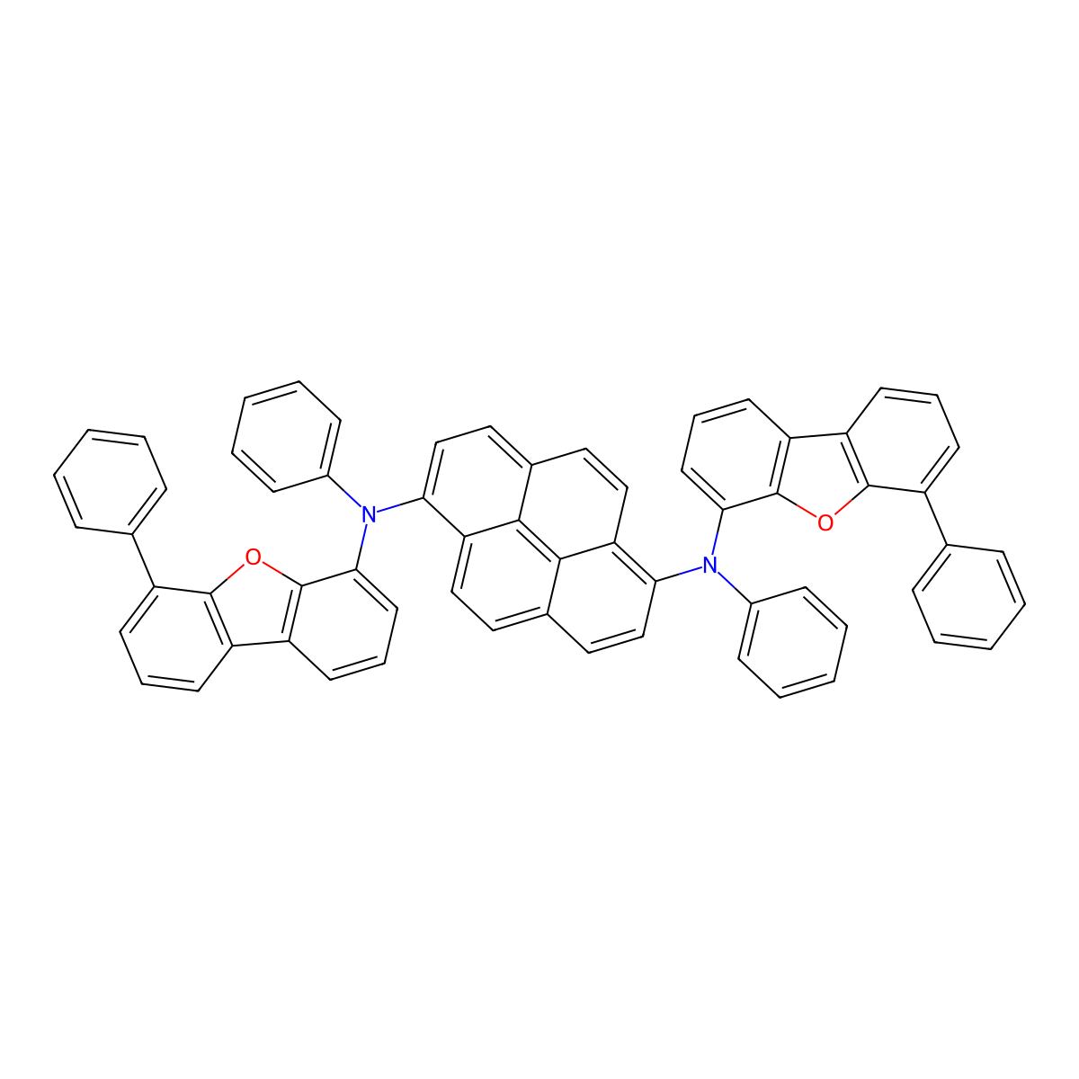 N1,N6-Diphenyl-N1,N6-bis(6-phenyldibenzo[b,d]furan-4-yl)pyrene-1,6-diamine molecular structure, CAS 1252914-65-0