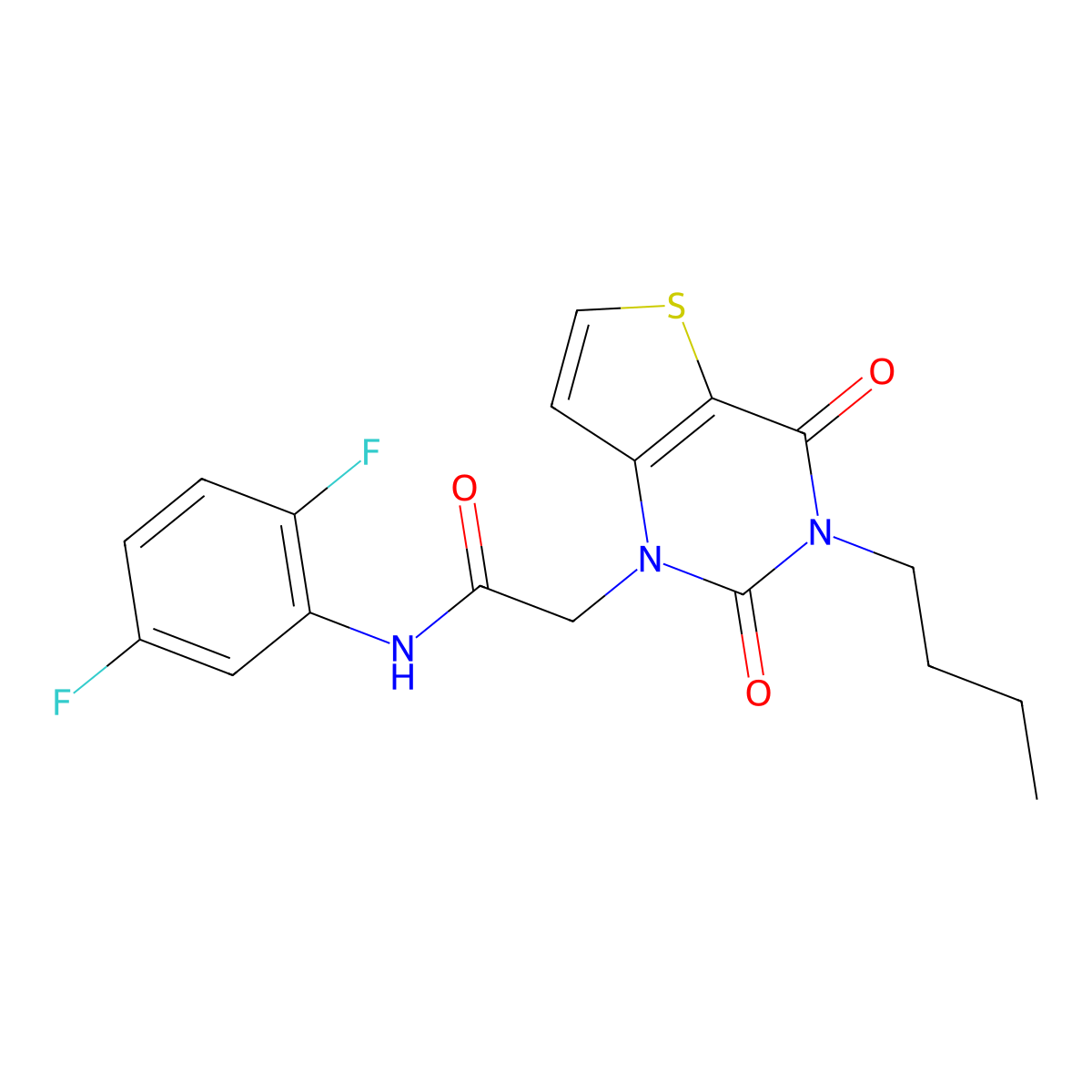 2-(3-butyl-2,4-dioxo-3,4-dihydrothieno[3,2-d]pyrimidin-1(2H)-yl)-N-(2,5-difluorophenyl)acetamide molecular structure, CAS 1252916-04-3