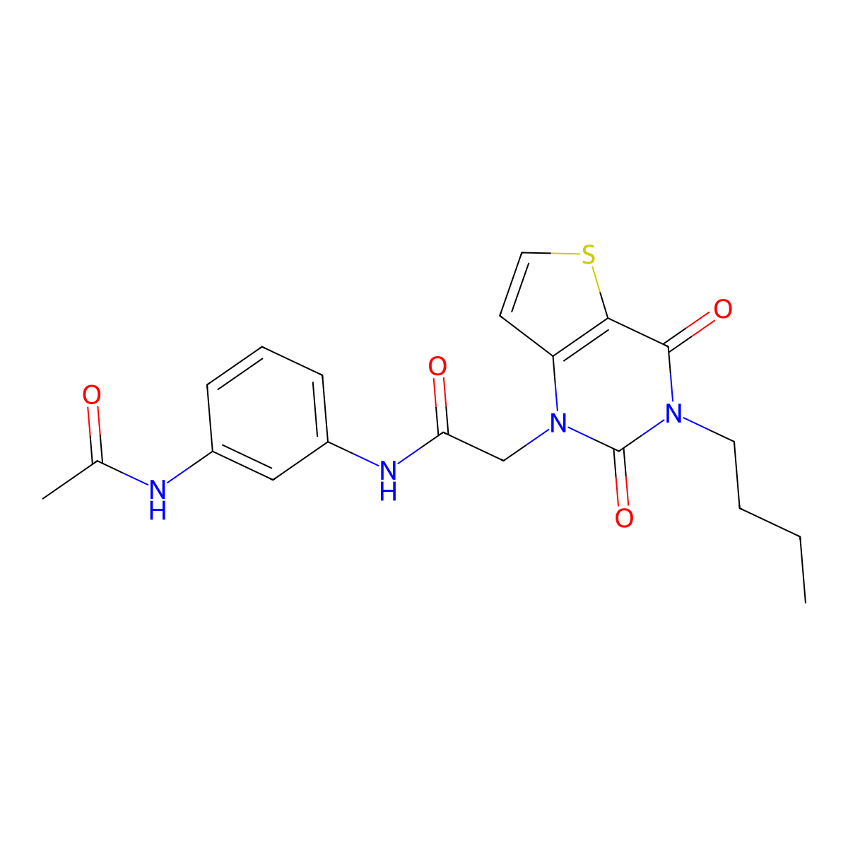 N-[3-(acetylamino)phenyl]-2-(3-butyl-2,4-dioxo-3,4-dihydrothieno[3,2-d]pyrimidin-1(2H)-yl)acetamide molecular structure, CAS 1252916-18-9