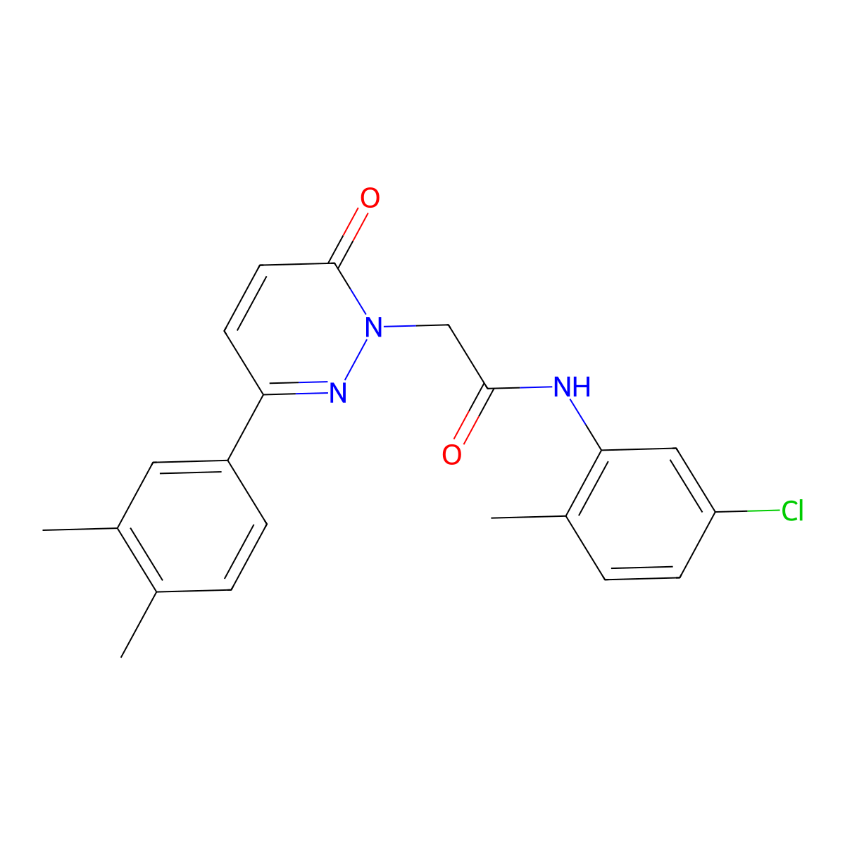 N-(5-chloro-2-methylphenyl)-2-(3-(3,4-dimethylphenyl)-6-oxopyridazin-1(6H)-yl)acetamide molecular structure, CAS 1252916-56-5