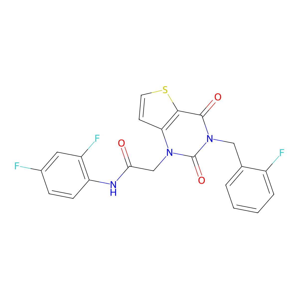 N-(2,4-difluorophenyl)-2-{3-[(2-fluorophenyl)methyl]-2,4-dioxo-1H,2H,3H,4H-thieno[3,2-d]pyrimidin-1-yl}acetamide molecular structure, CAS 1252917-08-0