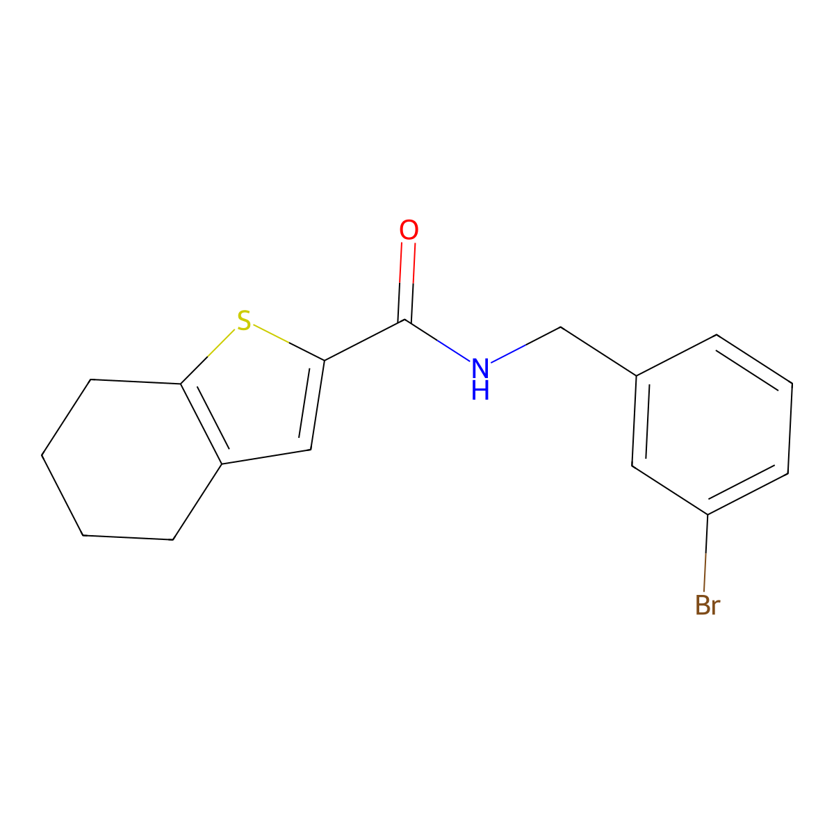 N-[(3-bromophenyl)methyl]-4,5,6,7-tetrahydro-1-benzothiophene-2-carboxamide molecular structure, CAS 1252917-41-1