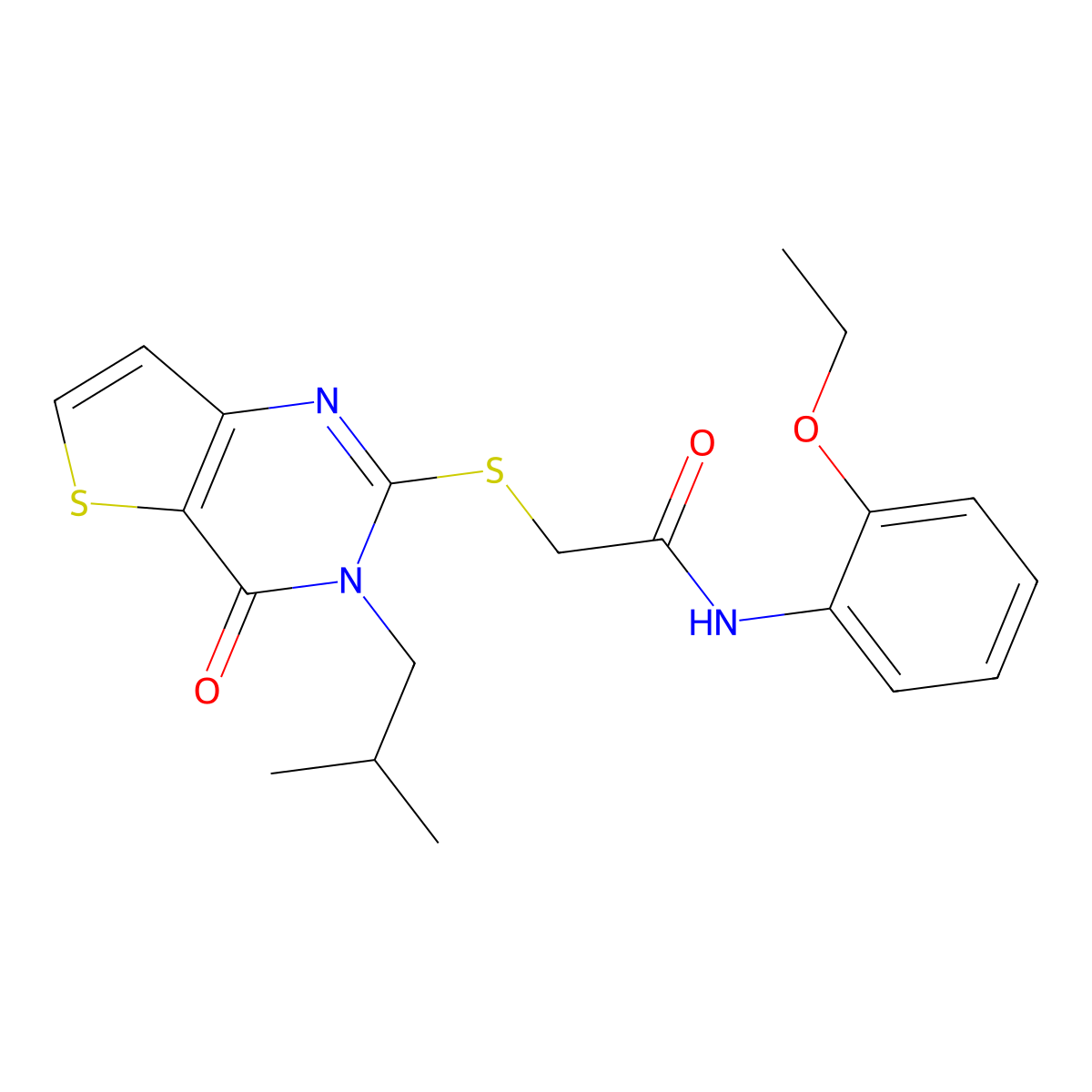 N-(2-ethoxyphenyl)-2-{[3-(2-methylpropyl)-4-oxo-3,4-dihydrothieno[3,2-d]pyrimidin-2-yl]sulfanyl}acetamide molecular structure, CAS 1252917-66-0