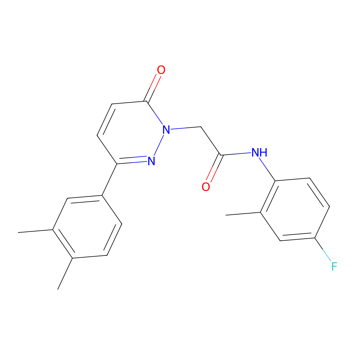 2-(3-(3,4-dimethylphenyl)-6-oxopyridazin-1(6H)-yl)-N-(4-fluoro-2-methylphenyl)acetamide molecular structure, CAS 1252917-85-3