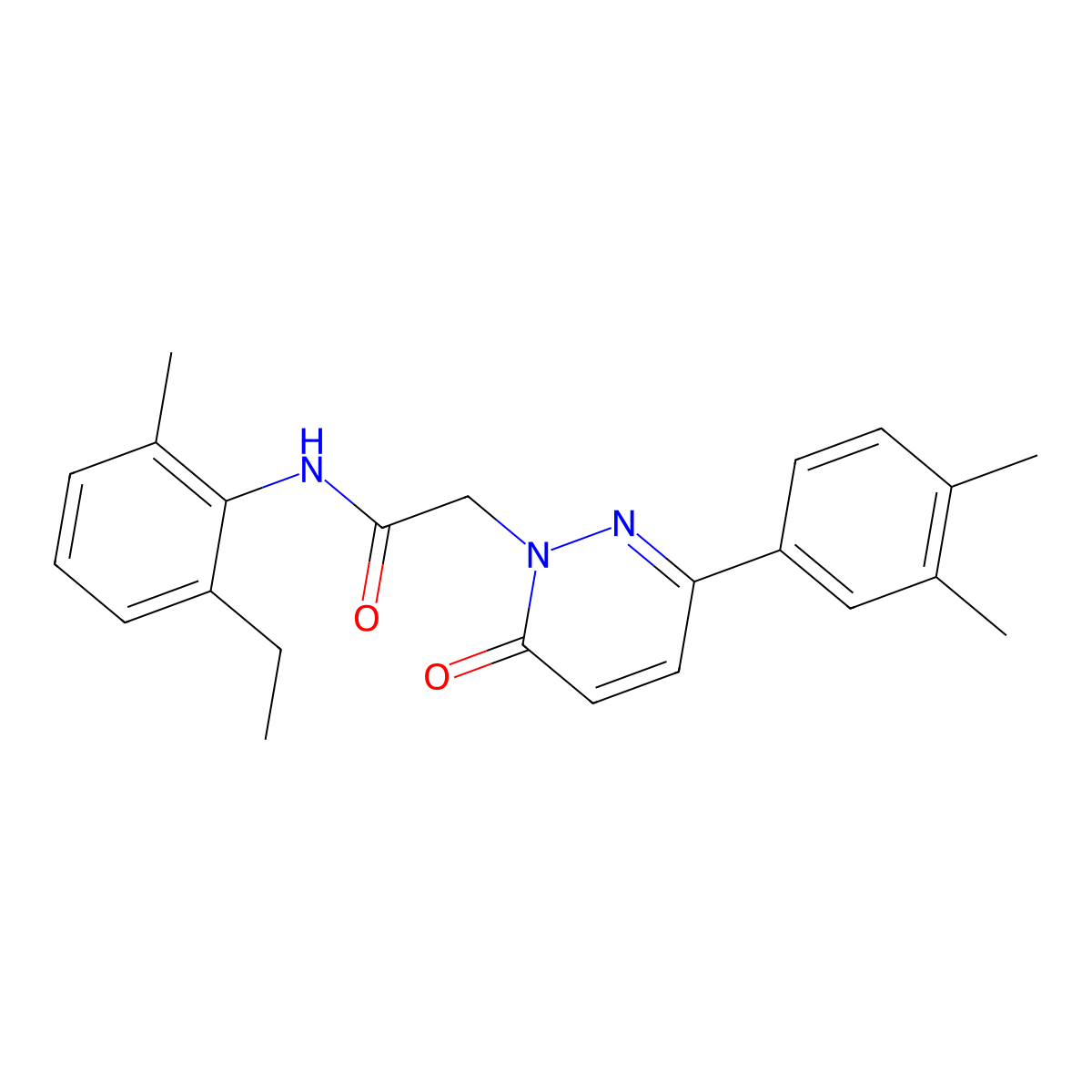 2-(3-(3,4-dimethylphenyl)-6-oxopyridazin-1(6H)-yl)-N-(2-ethyl-6-methylphenyl)acetamide molecular structure, CAS 1252918-11-8
