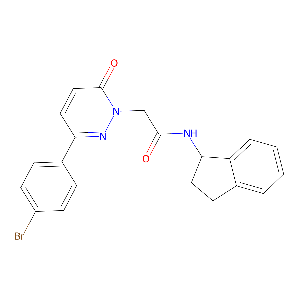 2-(3-(4-bromophenyl)-6-oxopyridazin-1(6H)-yl)-N-(2,3-dihydro-1H-inden-1-yl)acetamide molecular structure, CAS 1252918-29-8