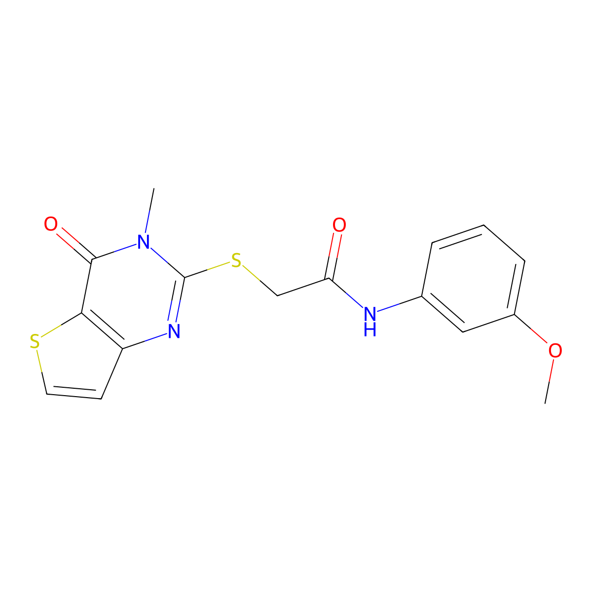 N-(3-methoxyphenyl)-2-[(3-methyl-4-oxo-3,4-dihydrothieno[3,2-d]pyrimidin-2-yl)sulfanyl]acetamide molecular structure, CAS 1252918-43-6
