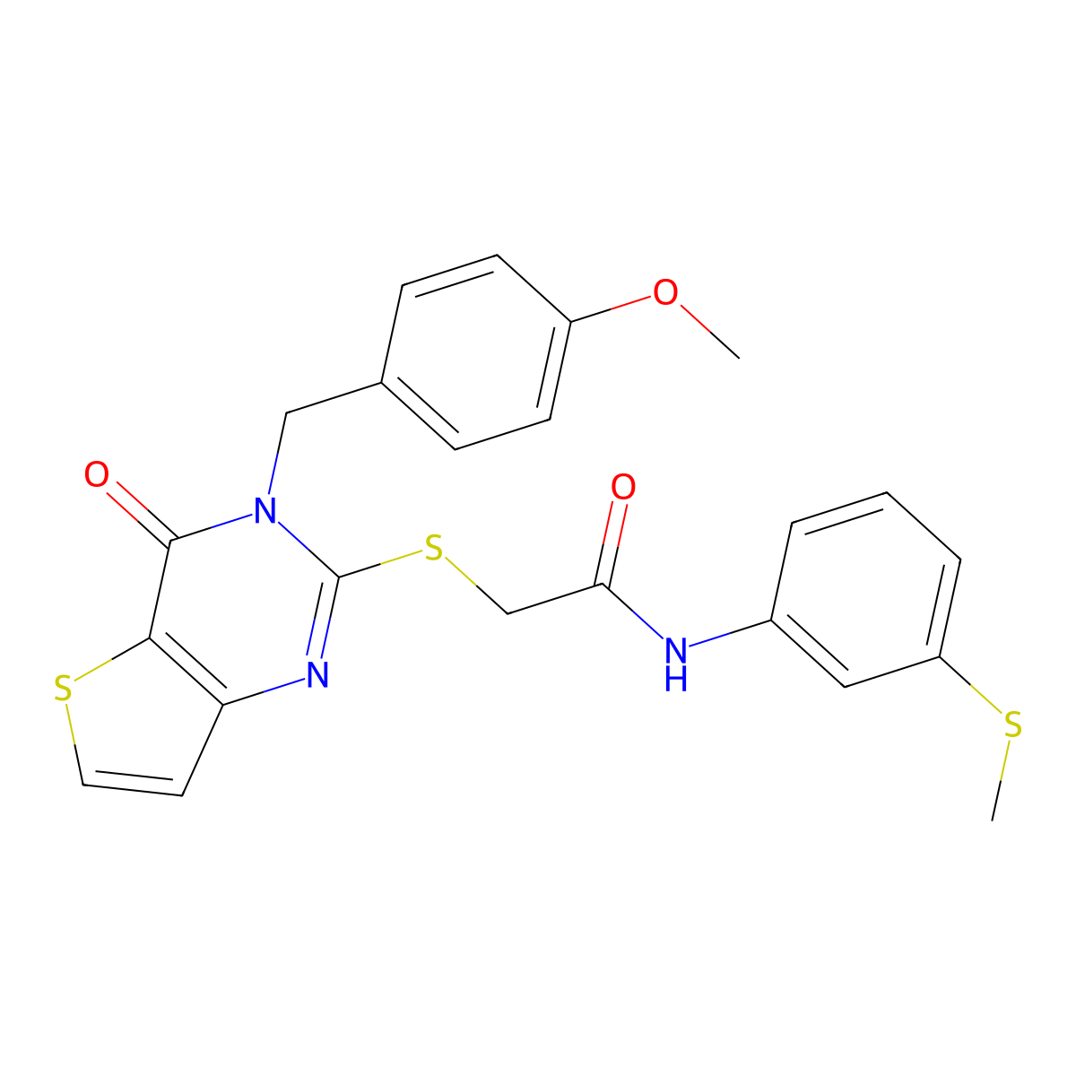 2-{[3-(4-methoxybenzyl)-4-oxo-3,4-dihydrothieno[3,2-d]pyrimidin-2-yl]sulfanyl}-N-[3-(methylsulfanyl)phenyl]acetamide molecular structure, CAS 1252918-48-1
