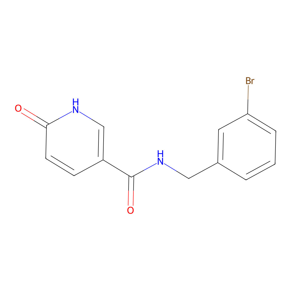 N-[(3-bromophenyl)methyl]-6-hydroxypyridine-3-carboxamide molecular structure, CAS 1252919-09-7