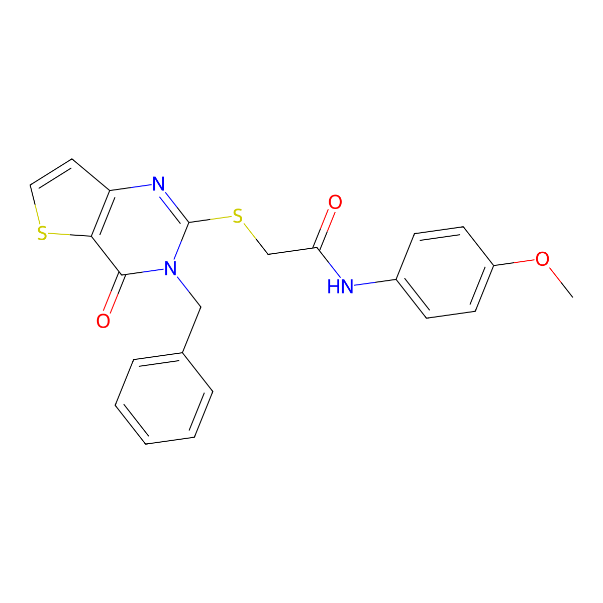 2-({3-benzyl-4-oxo-3H,4H-thieno[3,2-d]pyrimidin-2-yl}sulfanyl)-N-(4-methoxyphenyl)acetamide molecular structure, CAS 1252919-58-6