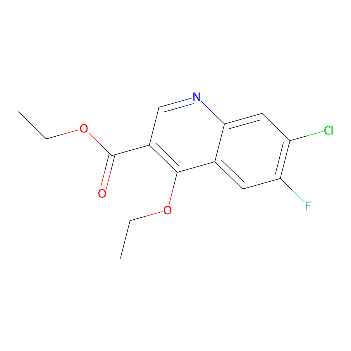 Ethyl 7-chloro-4-ethoxy-6-fluoroquinoline-3-carboxylate molecular structure, CAS 125292-94-6