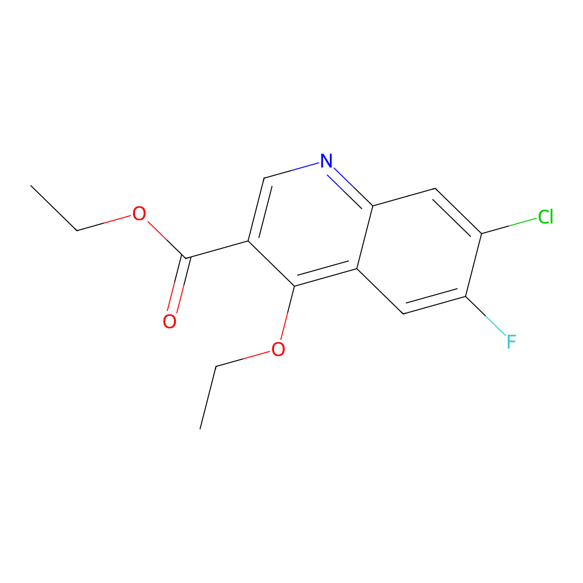 Ethyl 7-chloro-4-ethoxy-6-fluoroquinoline-3-carboxylate molecular structure, CAS 125292-94-6