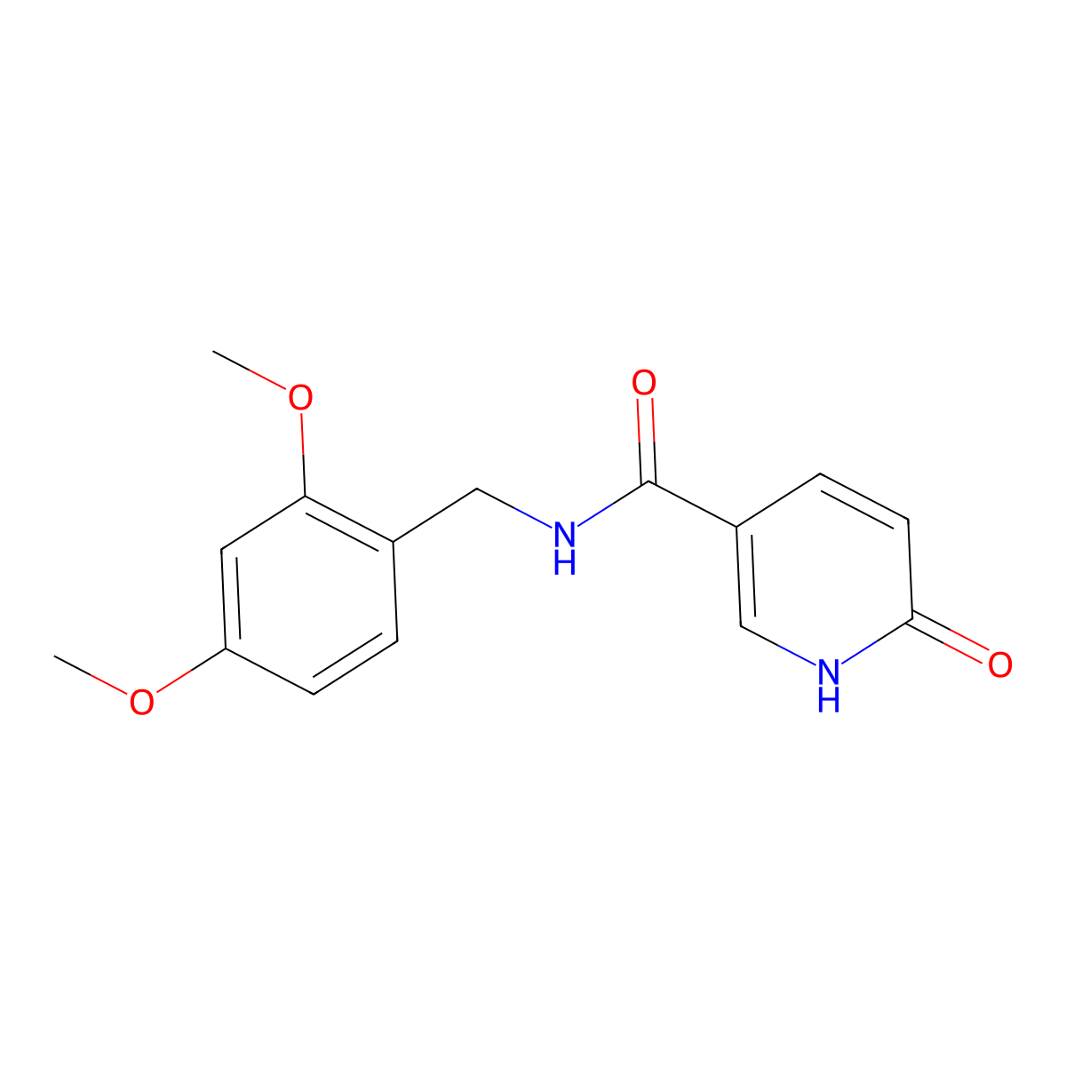 N-[(2,4-dimethoxyphenyl)methyl]-6-hydroxypyridine-3-carboxamide molecular structure, CAS 1252920-49-2