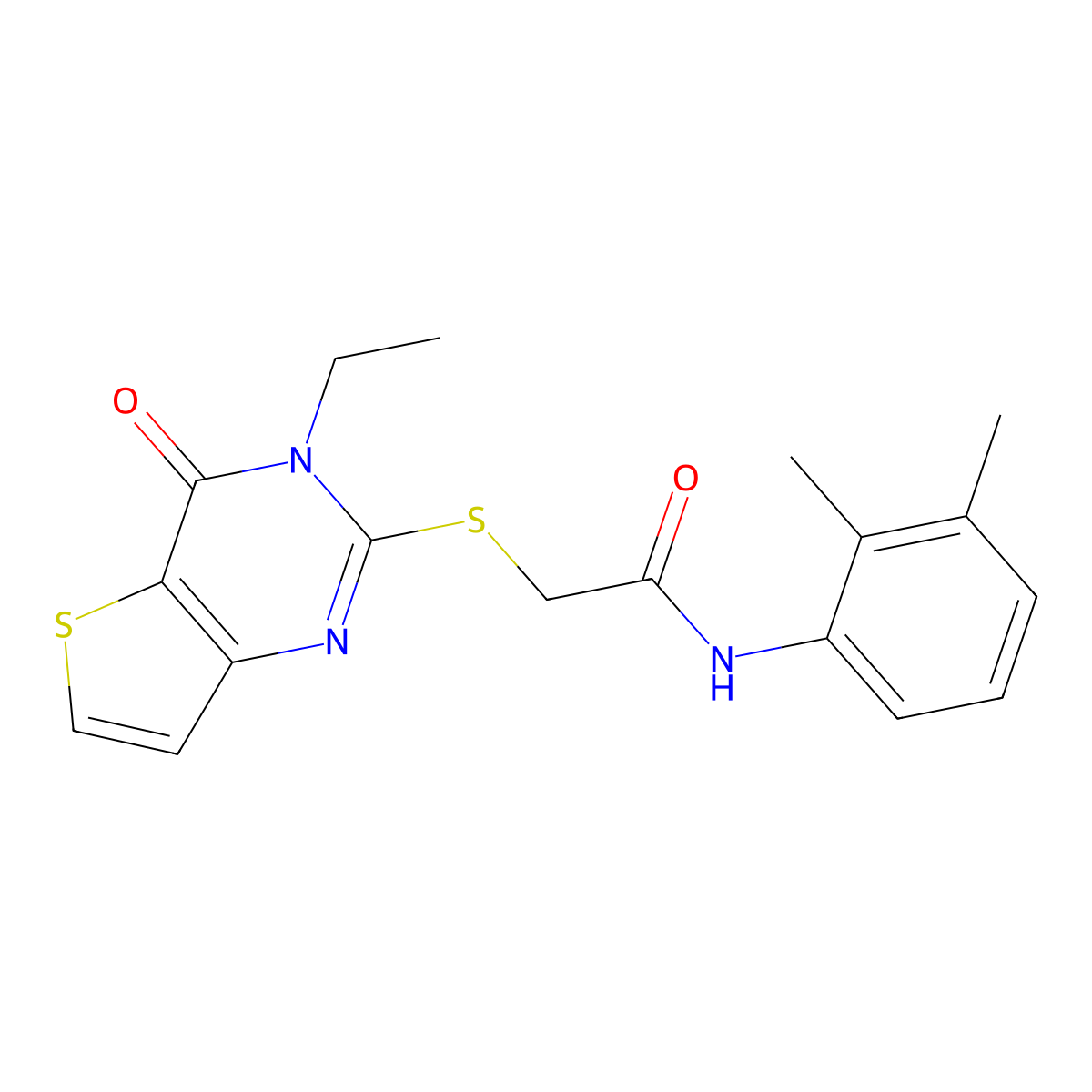N-(2,3-dimethylphenyl)-2-({3-ethyl-4-oxo-3H,4H-thieno[3,2-d]pyrimidin-2-yl}sulfanyl)acetamide molecular structure, CAS 1252920-83-4