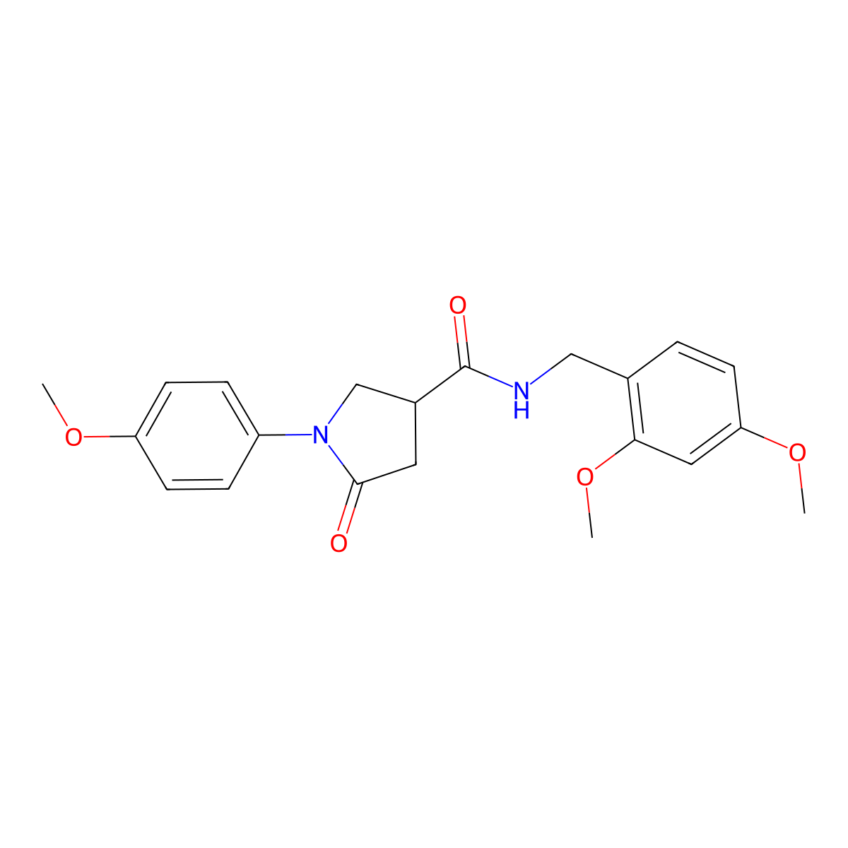 N-[(2,4-dimethoxyphenyl)methyl]-1-(4-methoxyphenyl)-5-oxopyrrolidine-3-carboxamide molecular structure, CAS 1252921-05-3