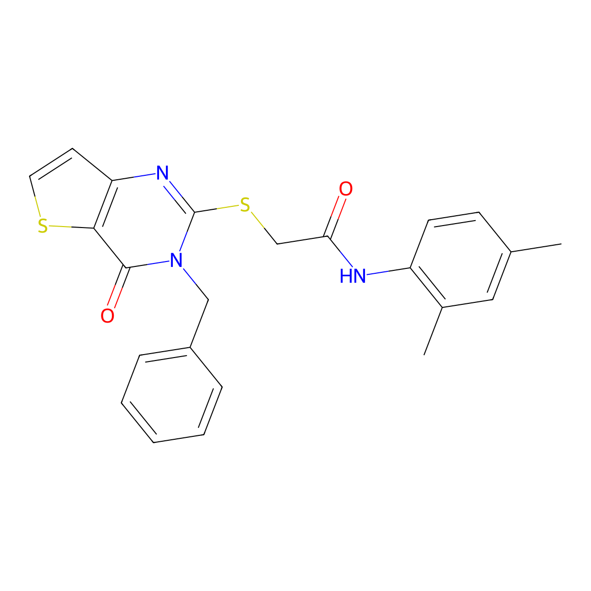 2-({3-benzyl-4-oxo-3H,4H-thieno[3,2-d]pyrimidin-2-yl}sulfanyl)-N-(2,4-dimethylphenyl)acetamide molecular structure, CAS 1252922-16-9
