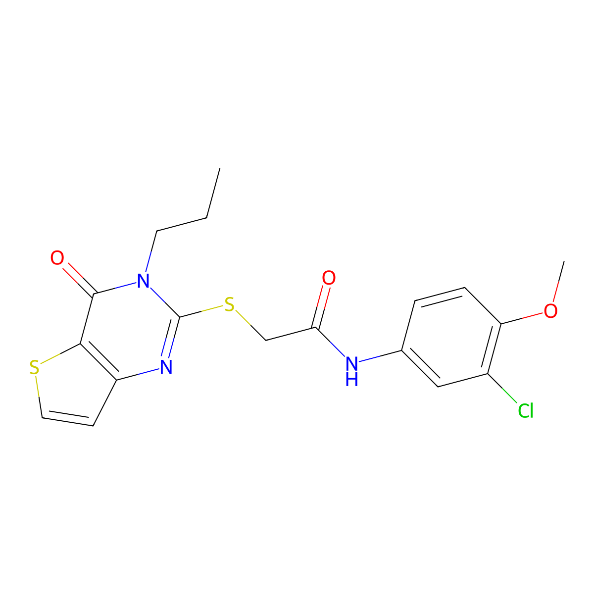 N-(3-chloro-4-methoxyphenyl)-2-({4-oxo-3-propyl-3H,4H-thieno[3,2-d]pyrimidin-2-yl}sulfanyl)acetamide molecular structure, CAS 1252922-20-5