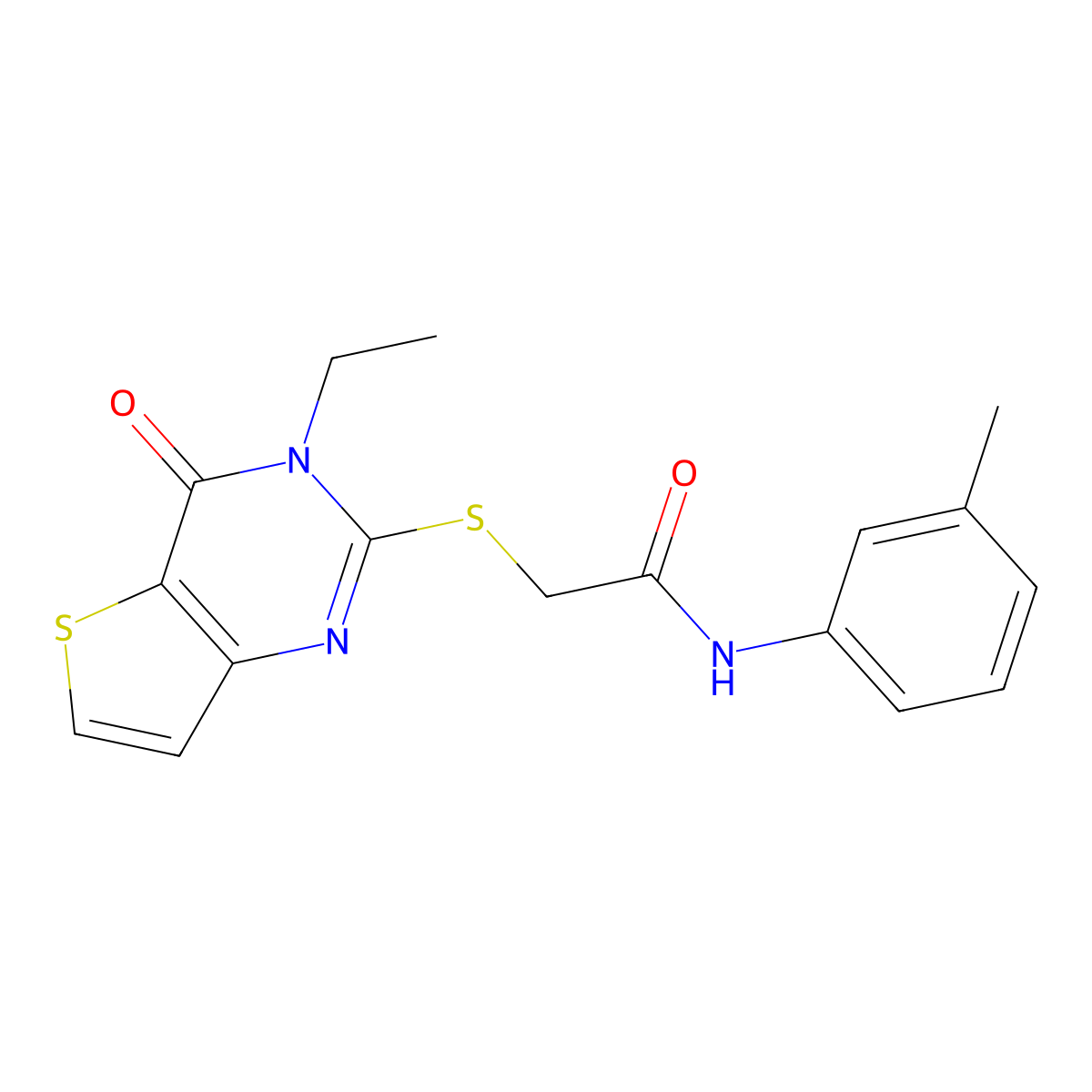 2-((3-ethyl-4-oxo-3,4-dihydrothieno[3,2-d]pyrimidin-2-yl)thio)-N-(m-tolyl)acetamide molecular structure, CAS 1252922-25-0