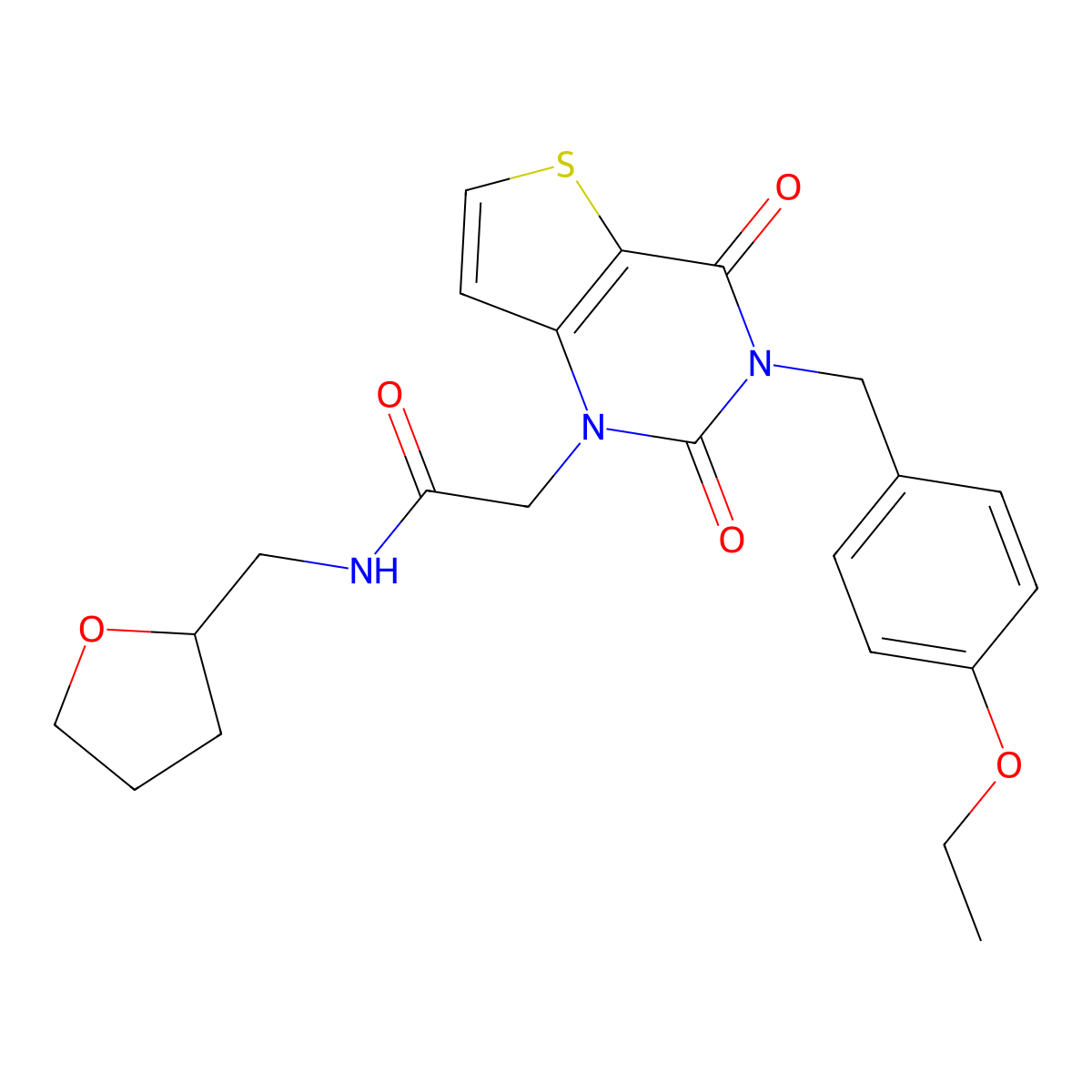 2-[3-(4-ethoxybenzyl)-2,4-dioxo-3,4-dihydrothieno[3,2-d]pyrimidin-1(2H)-yl]-N-(tetrahydrofuran-2-ylmethyl)acetamide molecular structure, CAS 1252922-31-8