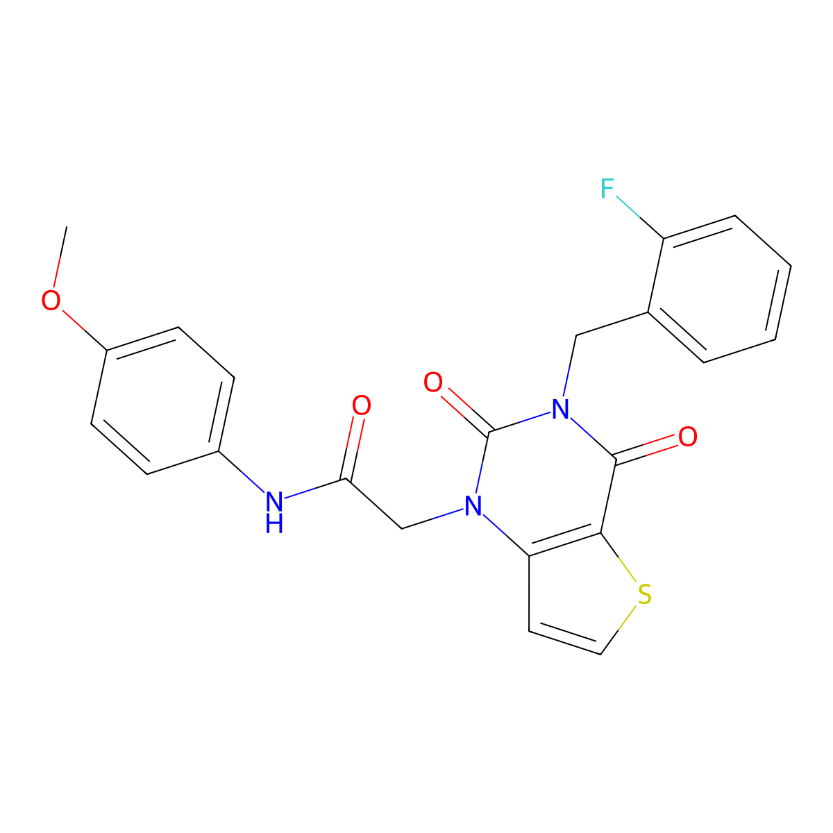 2-{3-[(2-fluorophenyl)methyl]-2,4-dioxo-1H,2H,3H,4H-thieno[3,2-d]pyrimidin-1-yl}-N-(4-methoxyphenyl)acetamide molecular structure, CAS 1252922-85-2