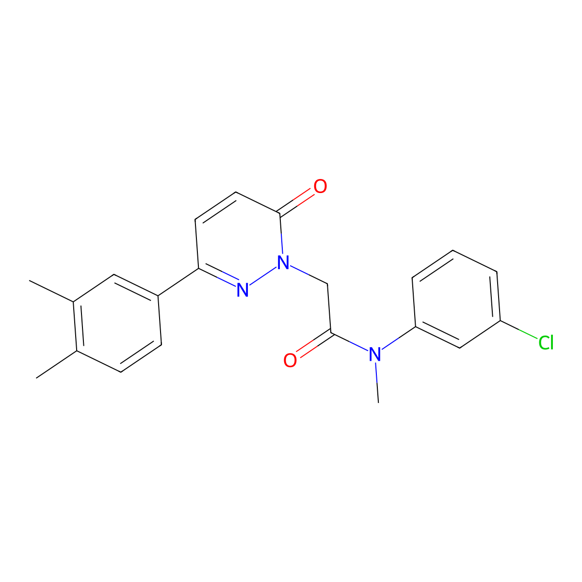 N-(3-chlorophenyl)-2-(3-(3,4-dimethylphenyl)-6-oxopyridazin-1(6H)-yl)-N-methylacetamide molecular structure, CAS 1252922-95-4