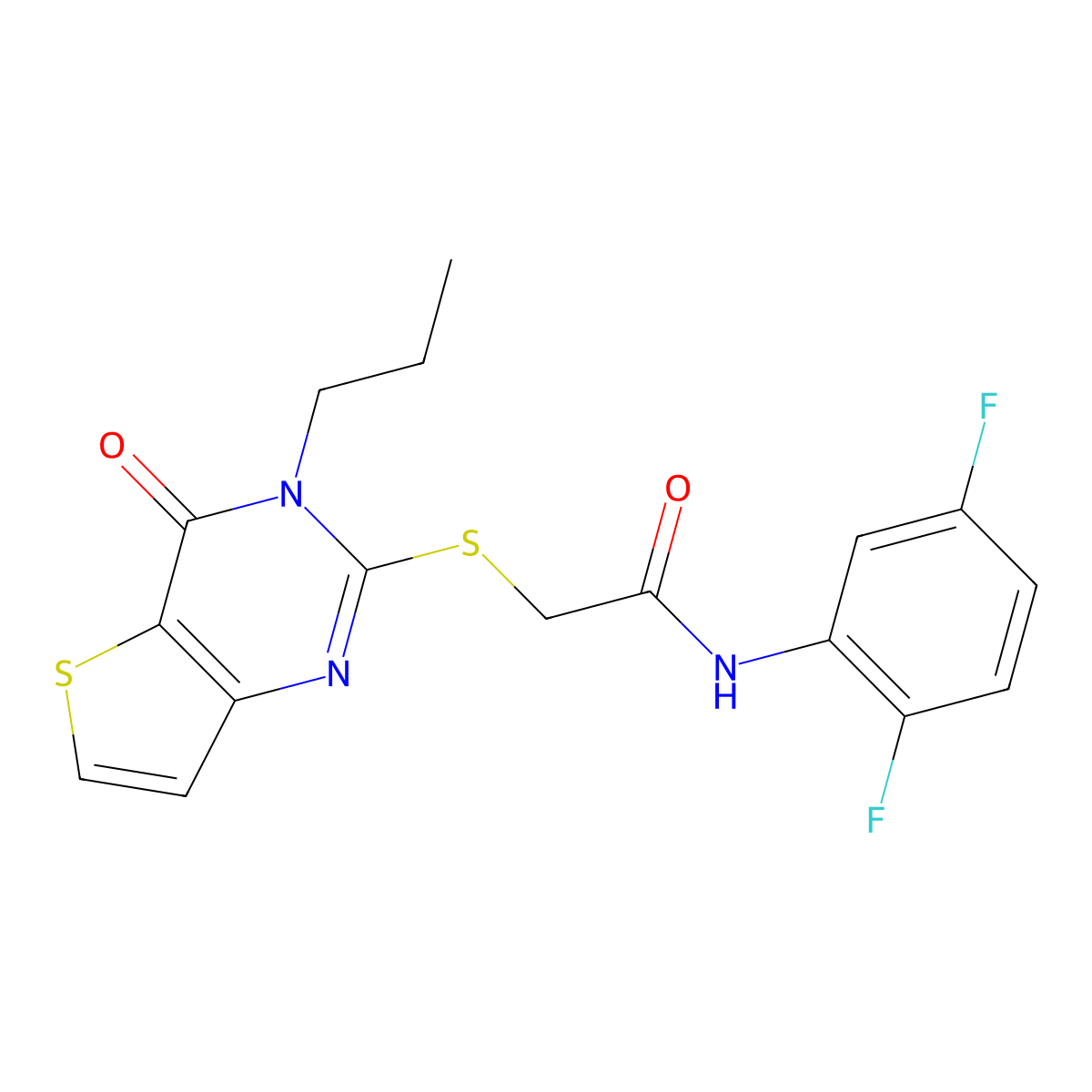 N-(2,5-difluorophenyl)-2-({4-oxo-3-propyl-3H,4H-thieno[3,2-d]pyrimidin-2-yl}sulfanyl)acetamide molecular structure, CAS 1252923-07-1